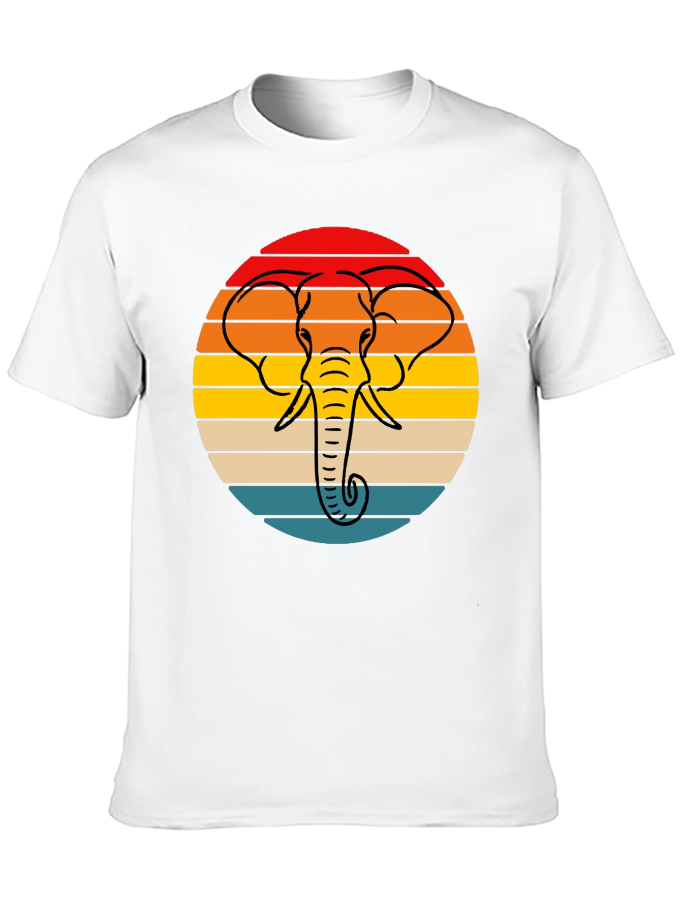 Retro Elephant Sunset Graphic Tee