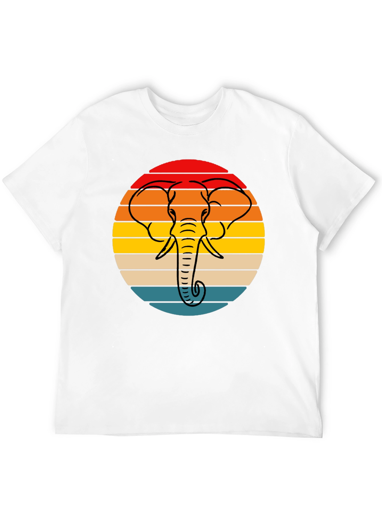Retro Elephant Sunset Graphic Tee