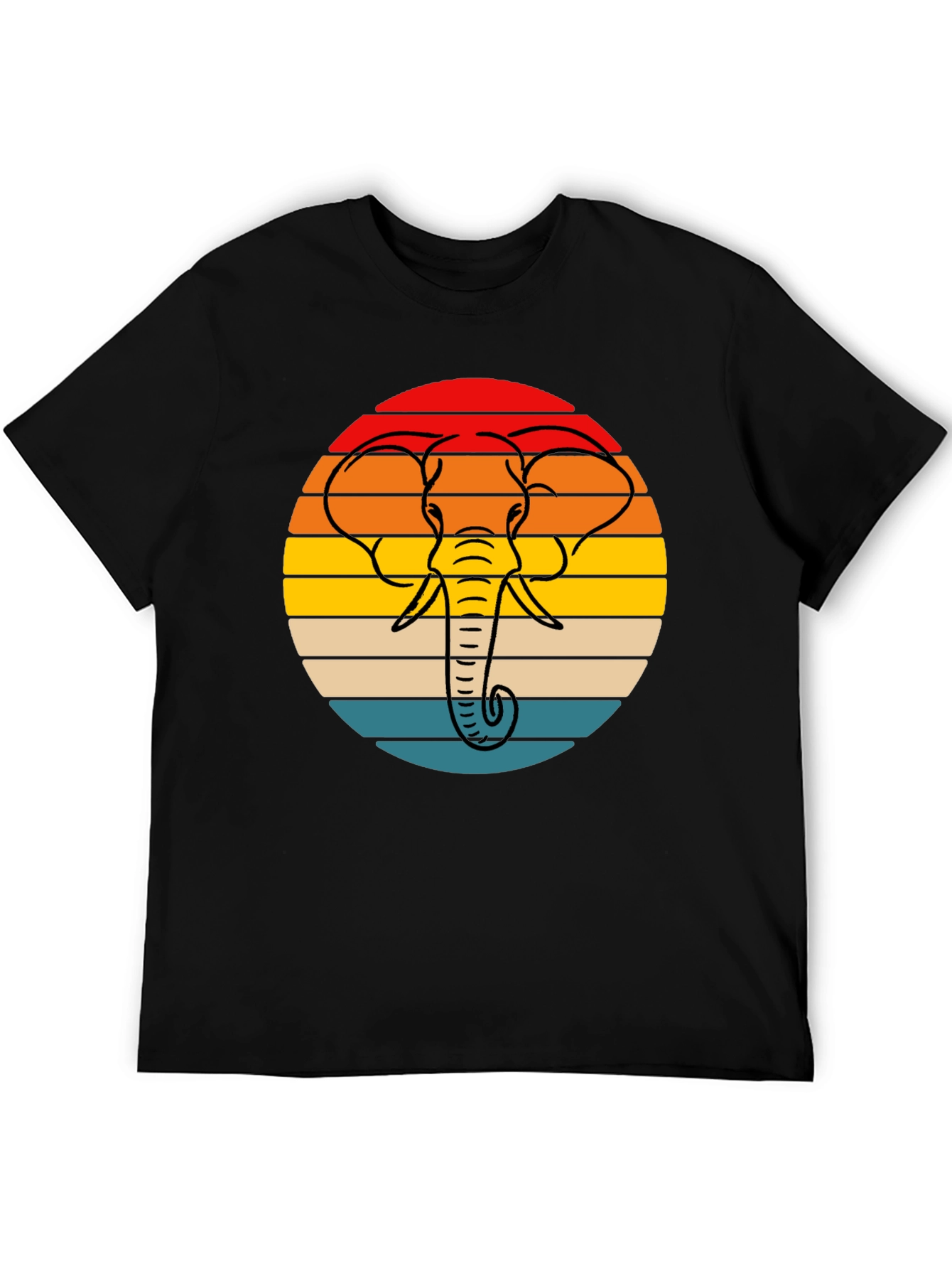 Retro Elephant Sunset Graphic Tee