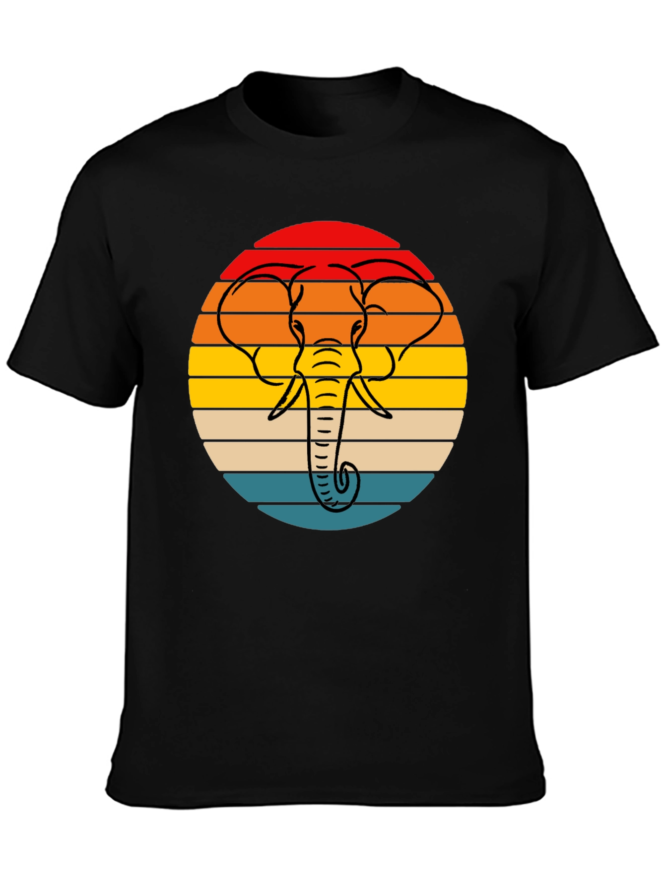 Retro Elephant Sunset Graphic Tee