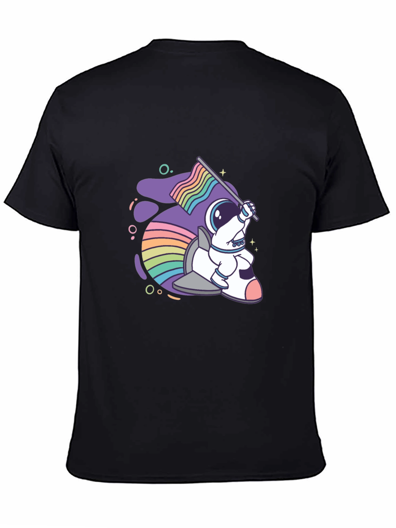 Astronaut Rabbit Rainbow Flag Graphic Tee