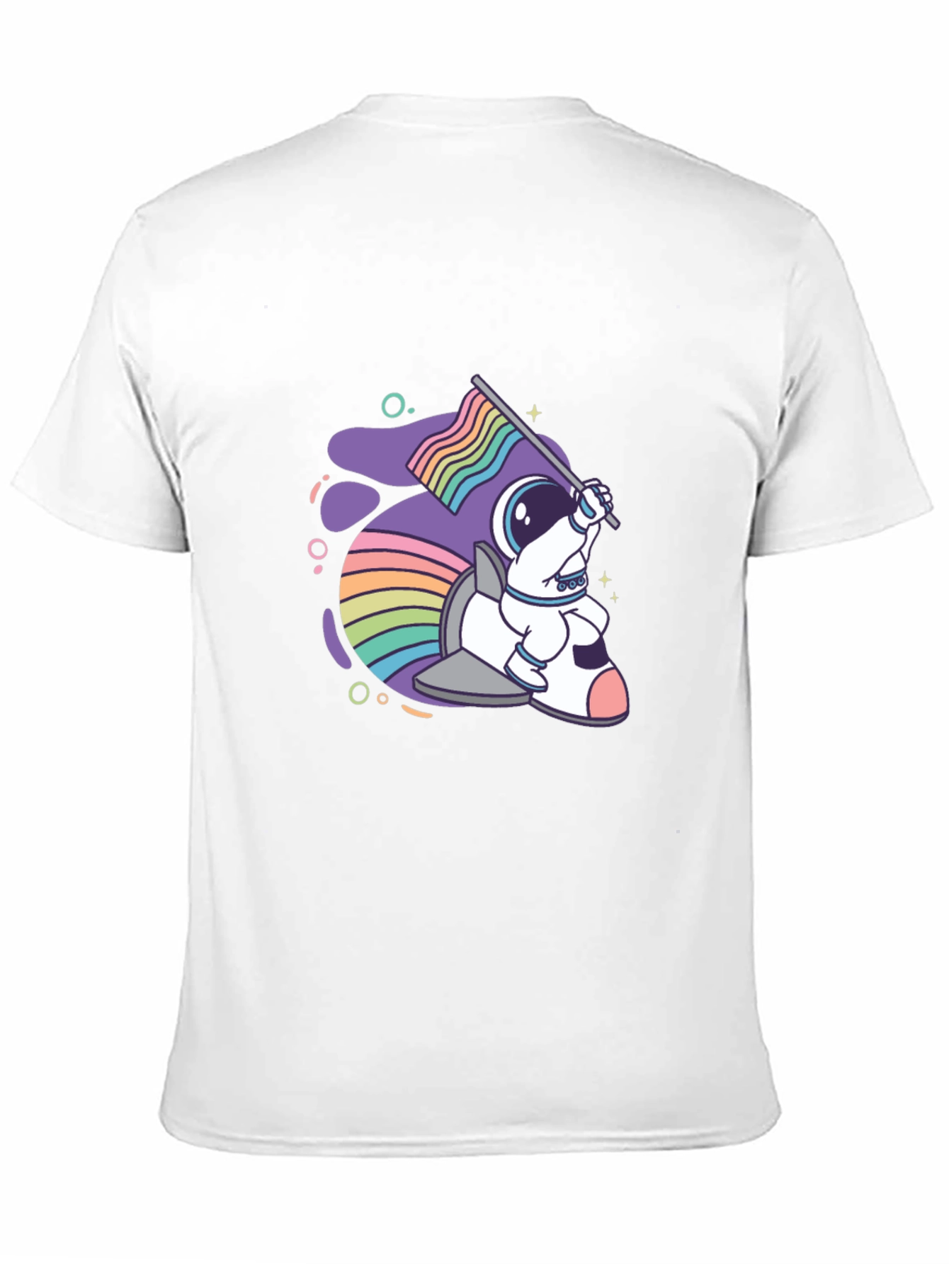 Astronaut Rabbit Rainbow Flag Graphic Tee