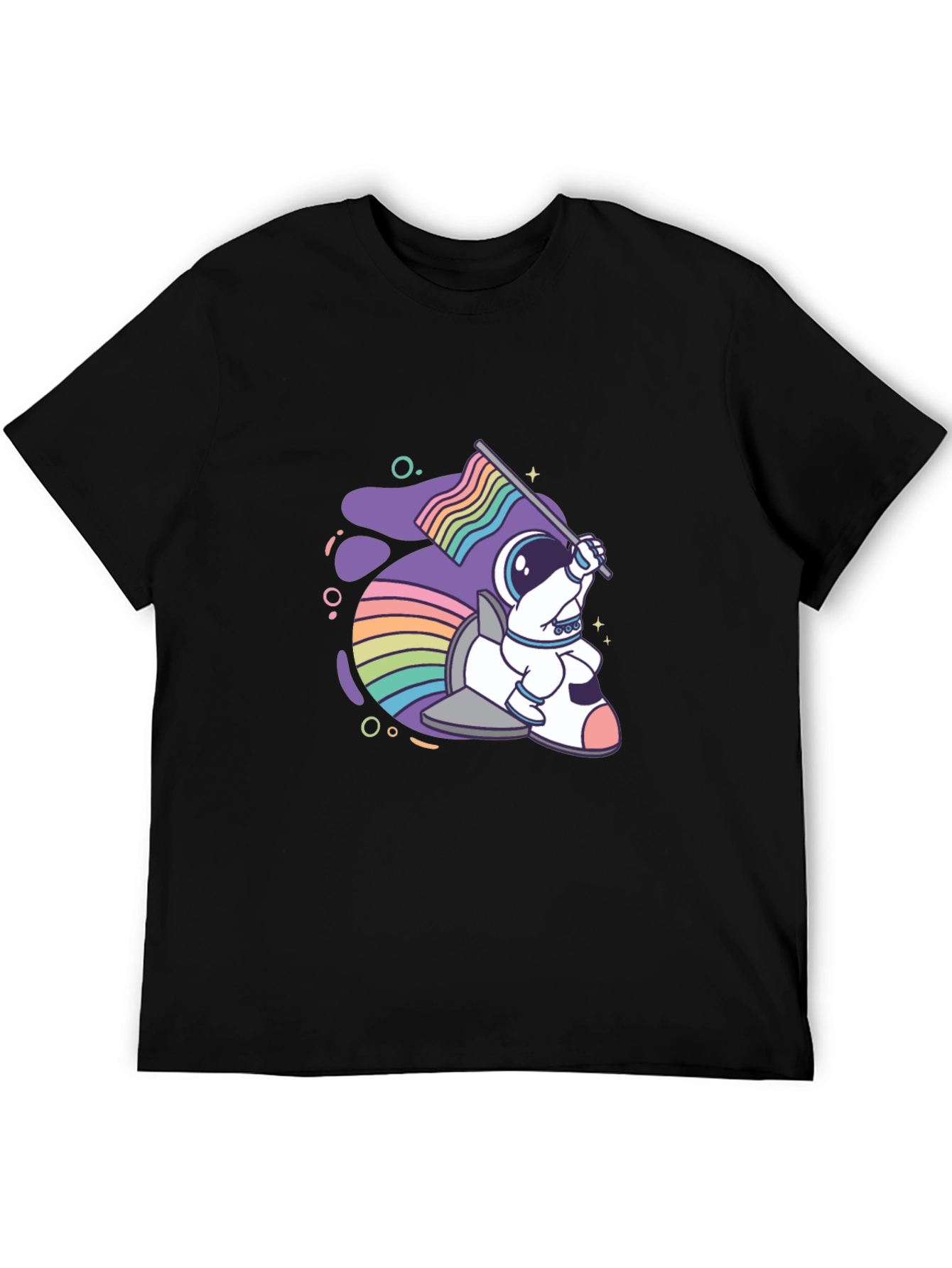 Astronaut Rabbit Rainbow Flag Graphic Tee