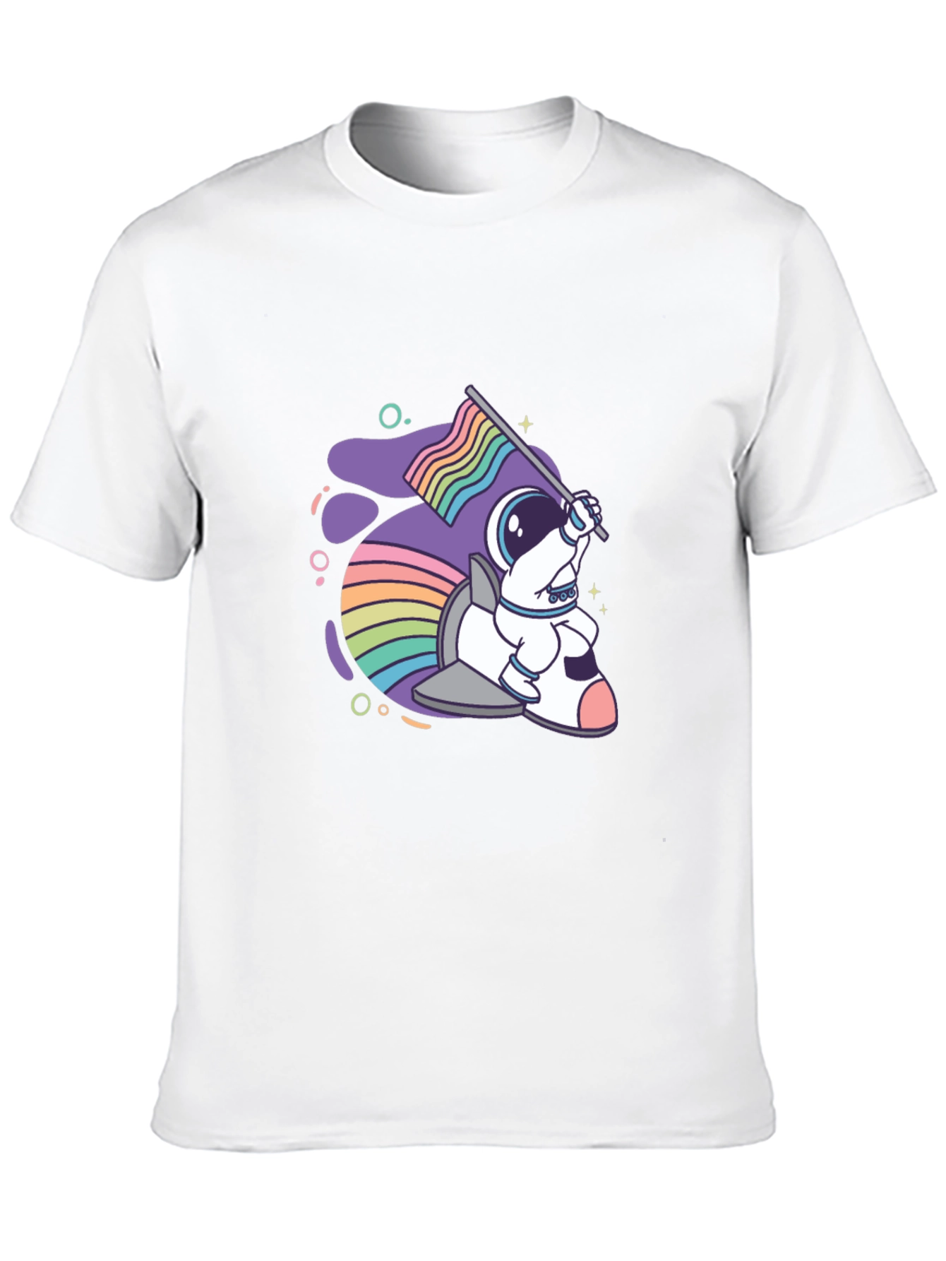 Astronaut Rabbit Rainbow Flag Graphic Tee