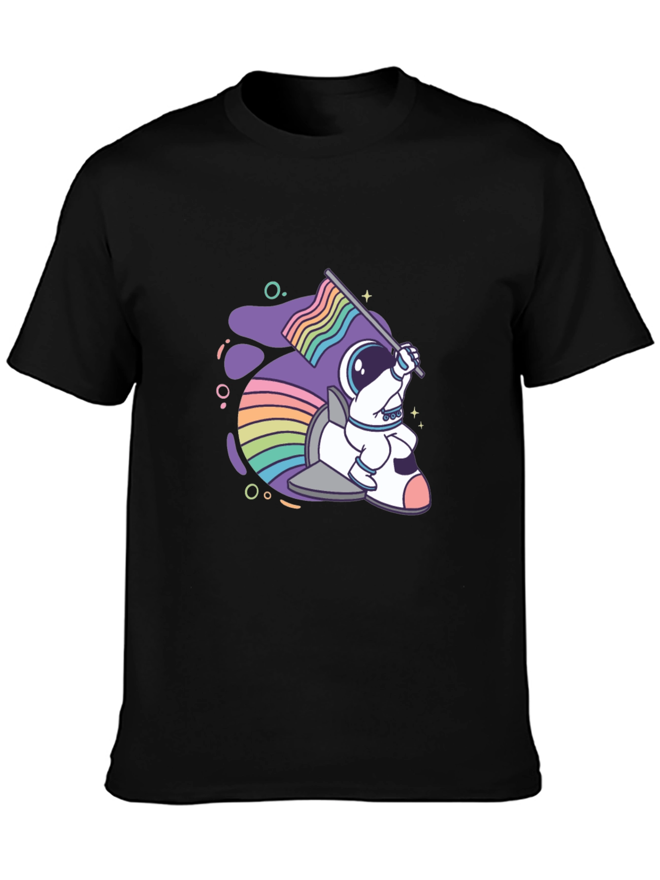 Astronaut Rabbit Rainbow Flag Graphic Tee