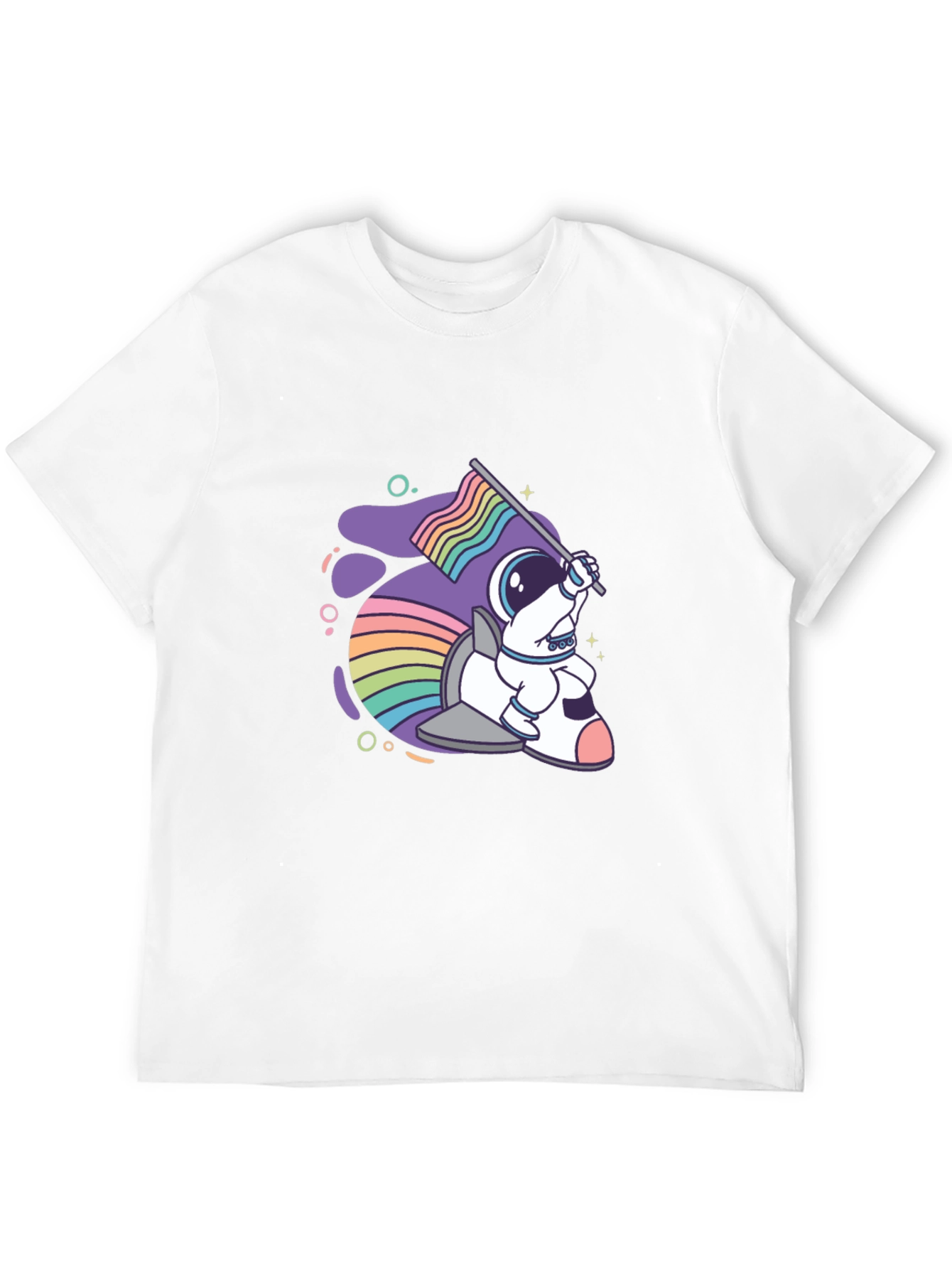 Astronaut Rabbit Rainbow Flag Graphic Tee