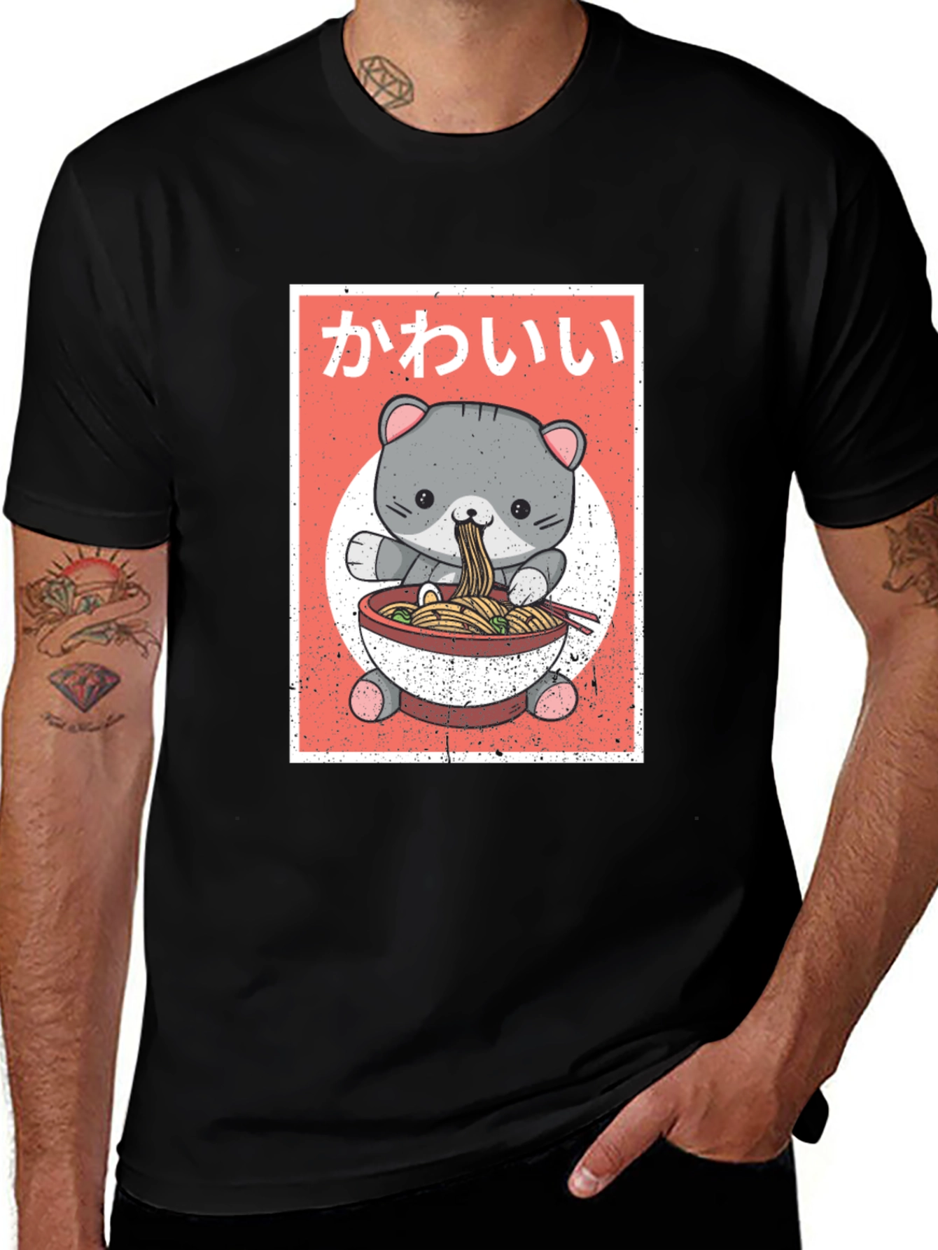 Kawaii Cat Ramen T-Shirt - Cute Anime Style