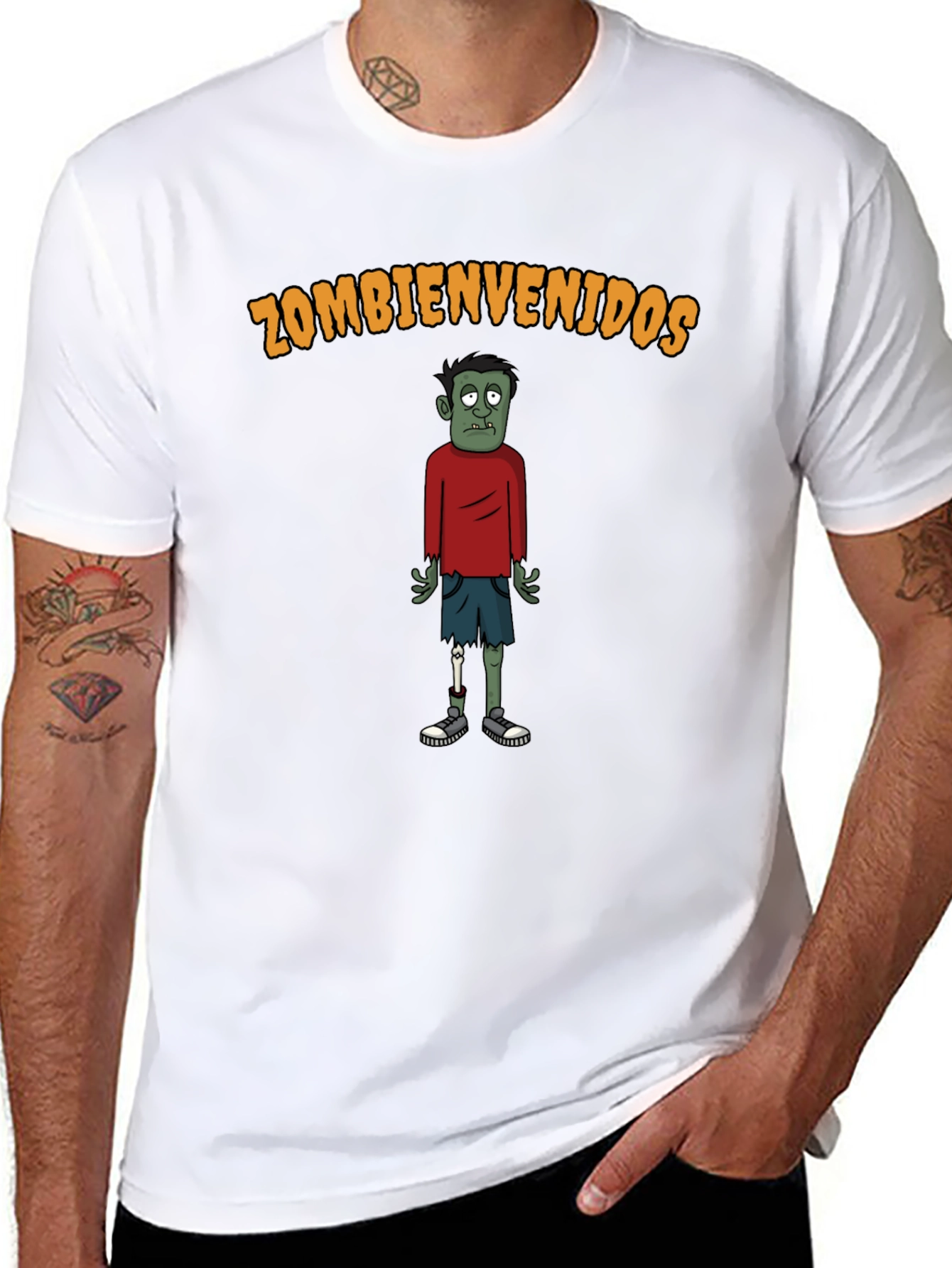 Zombienvenidos Graphic Tee - Black Cotton Zombie T-Shirt