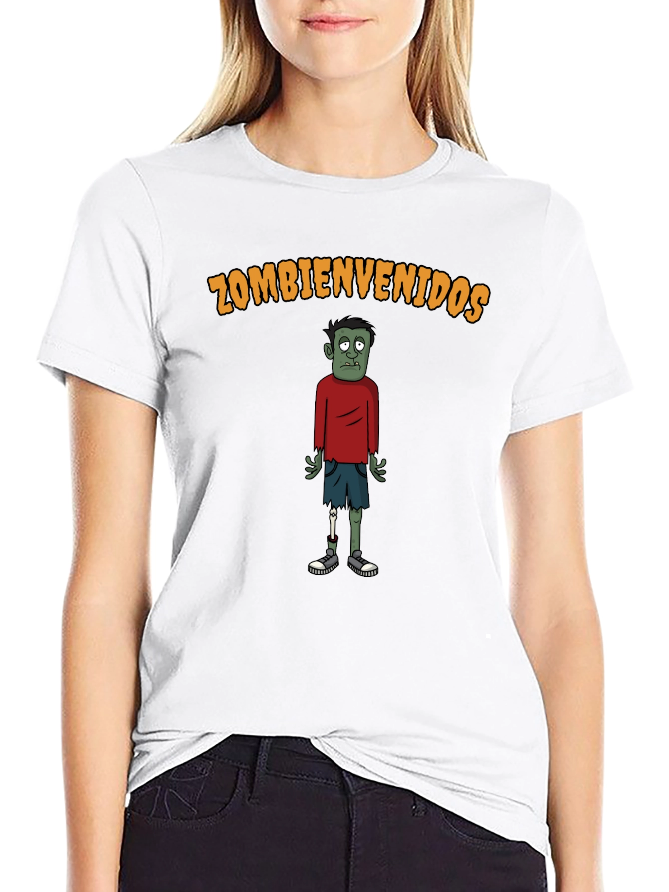 Zombienvenidos Graphic Tee - Black Cotton Zombie T-Shirt