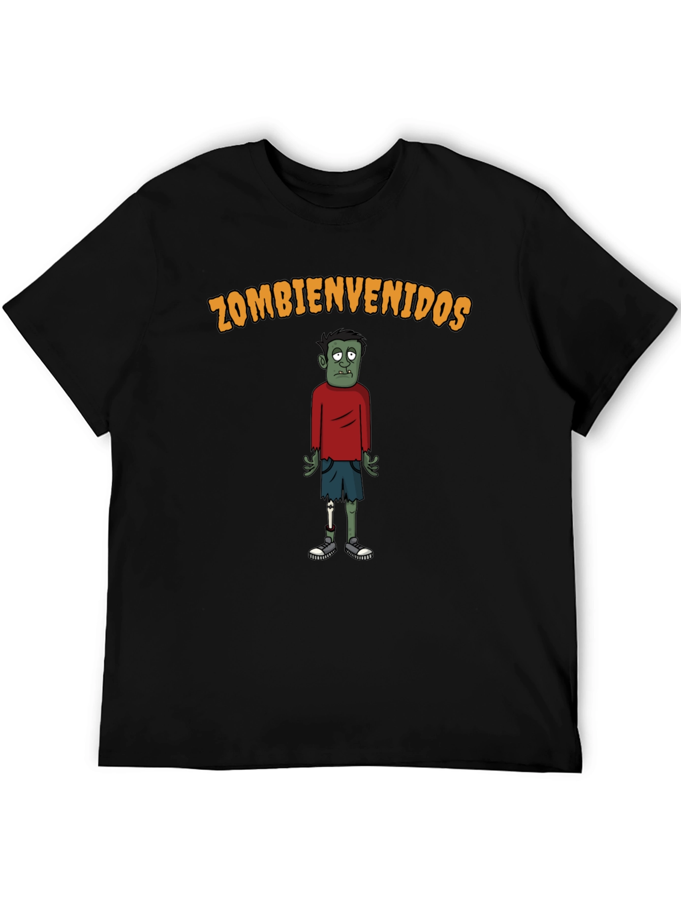 Zombienvenidos Graphic Tee - Black Cotton Zombie T-Shirt