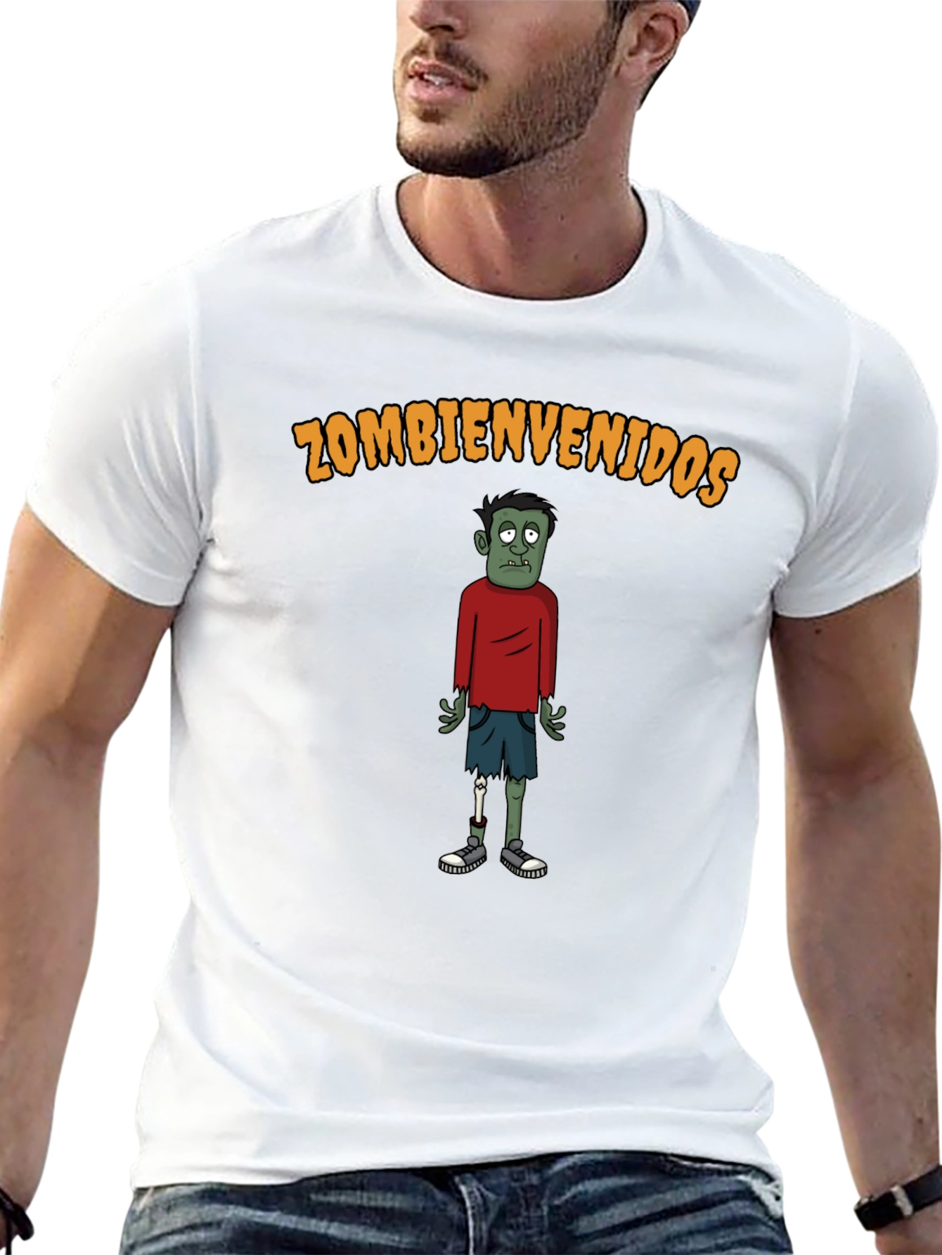 Zombienvenidos Graphic Tee - Black Cotton Zombie T-Shirt