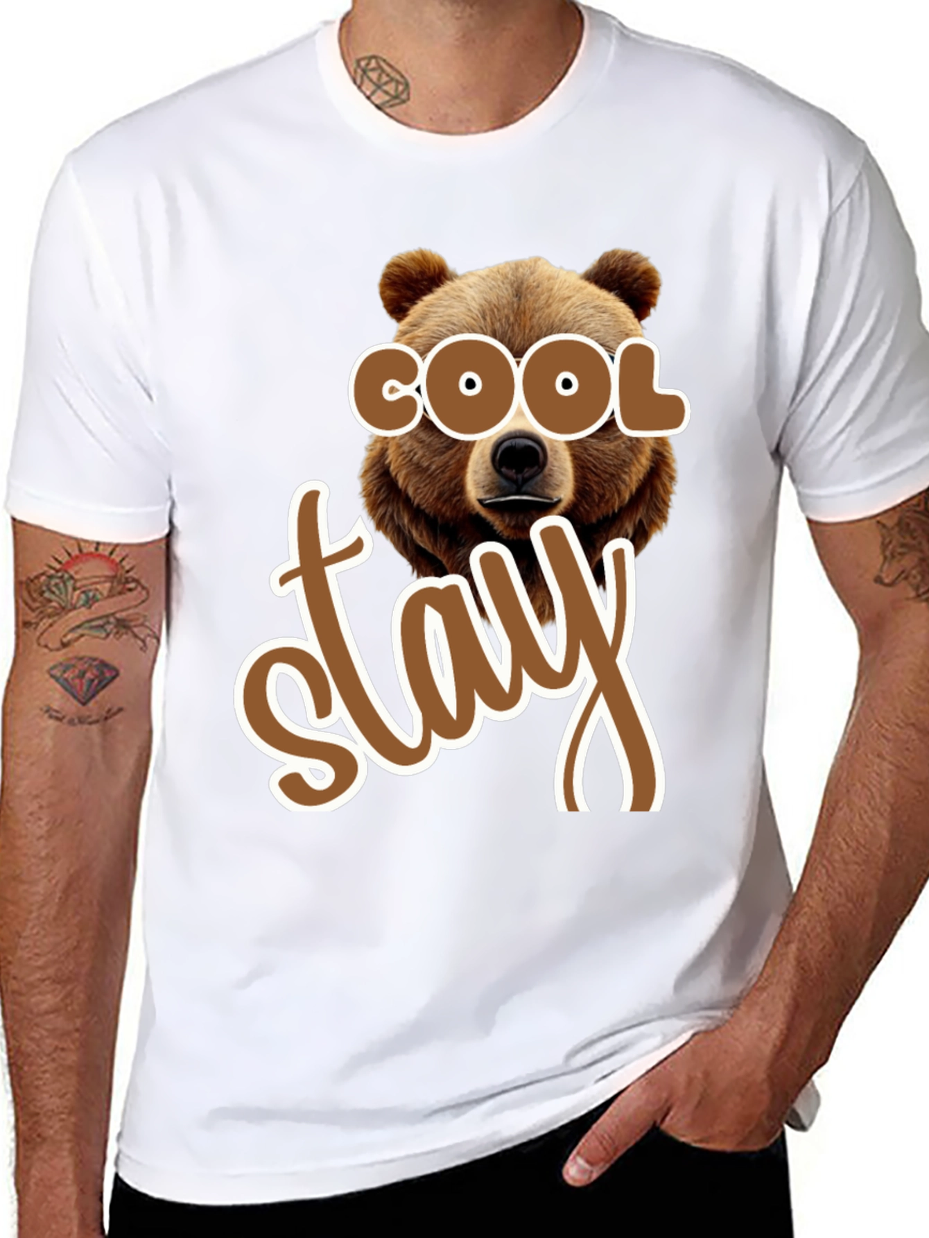 Cool Stay Bear Graphic T-Shirt
