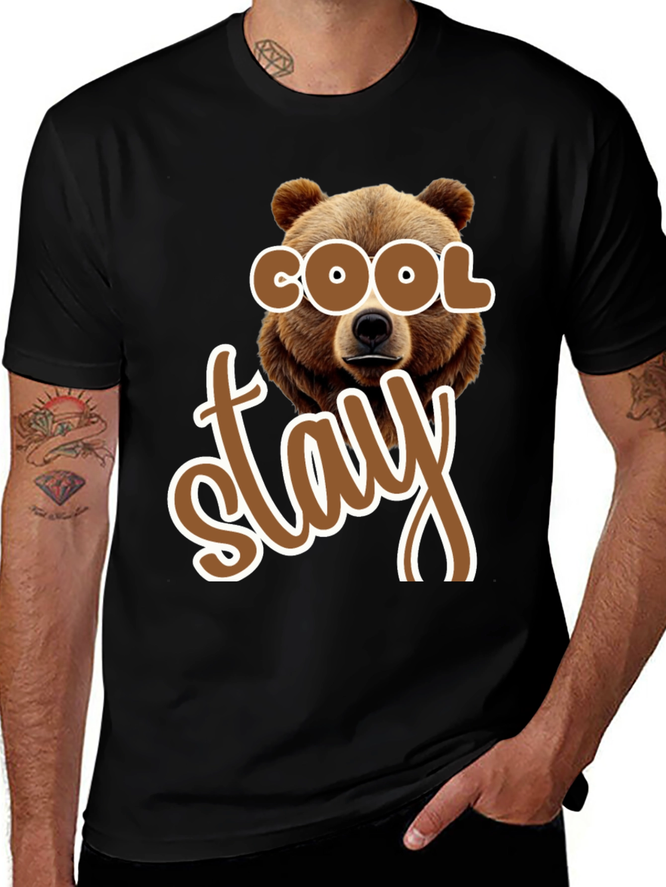 Cool Stay Bear Graphic T-Shirt
