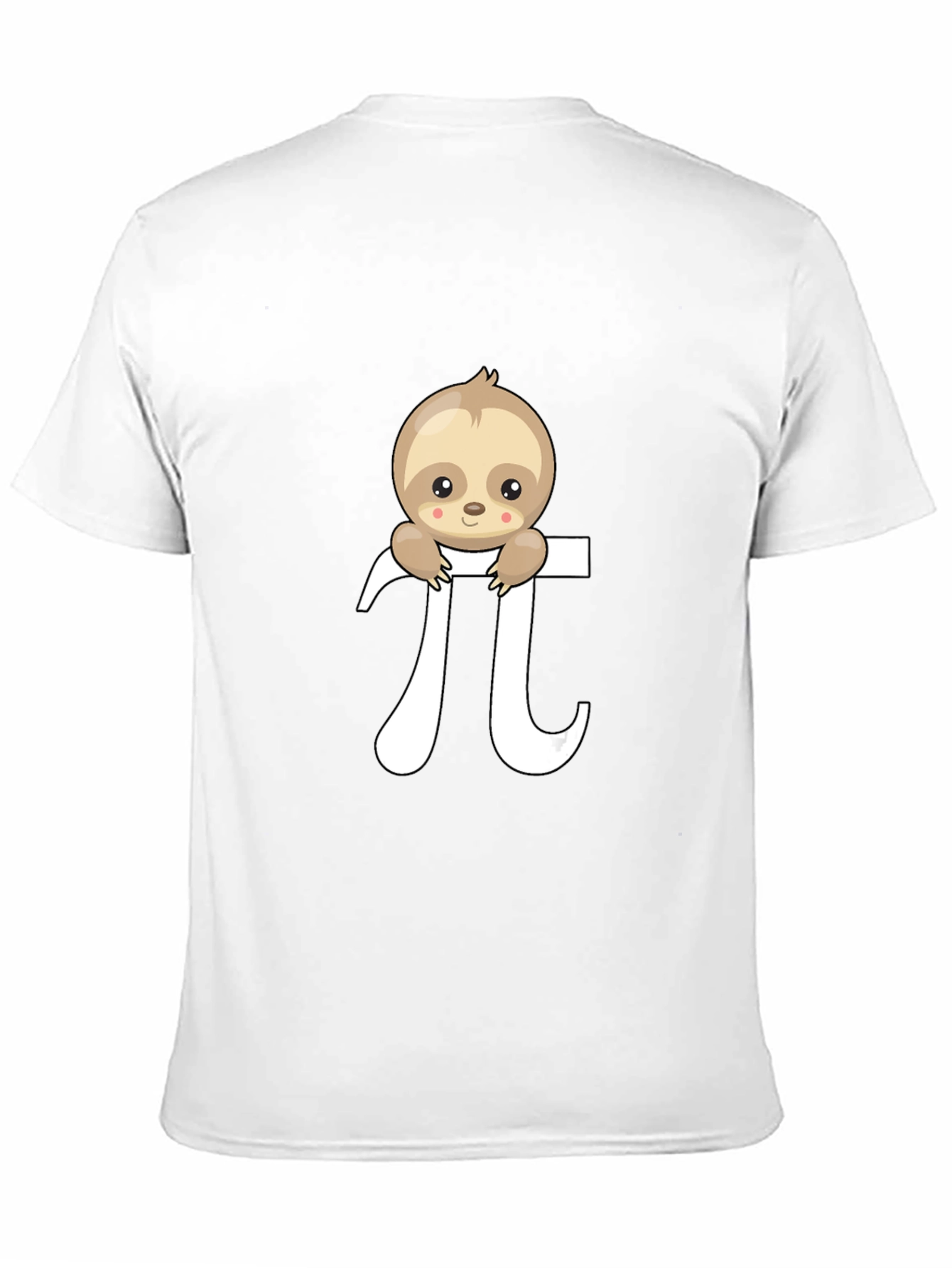 Sloth Pi Symbol Graphic T-Shirt - Black