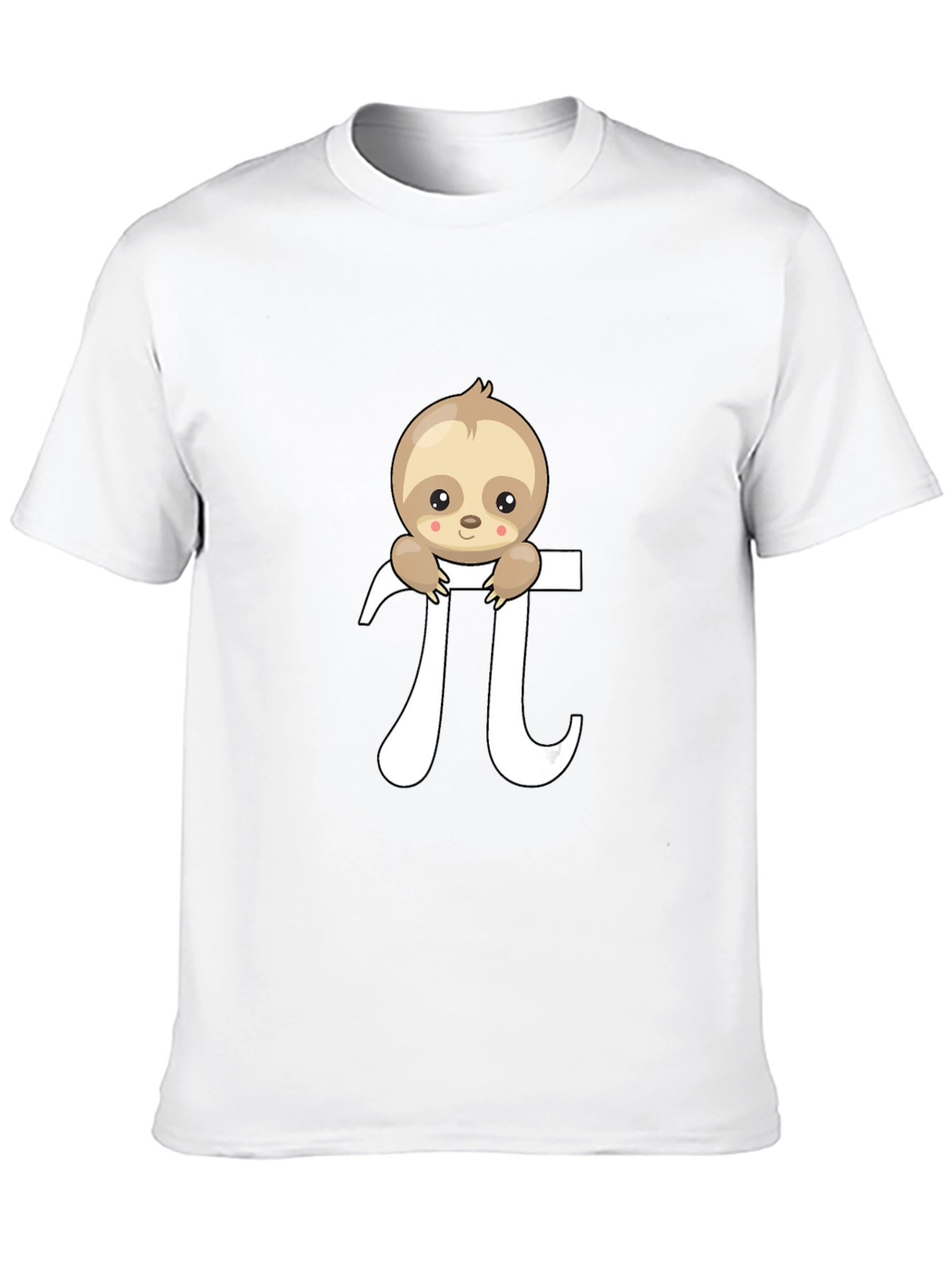 Sloth Pi Symbol Graphic T-Shirt - Black