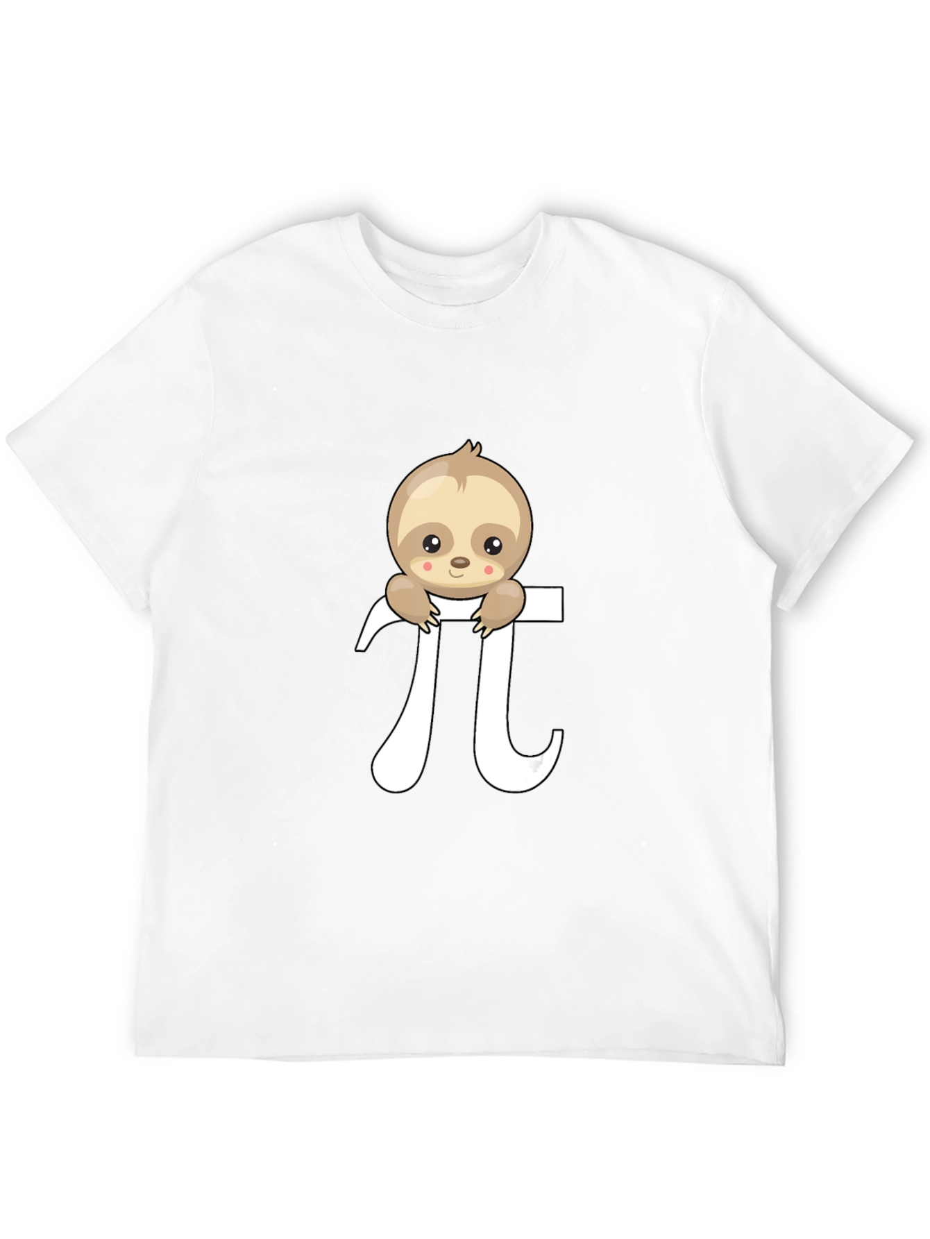 Sloth Pi Symbol Graphic T-Shirt - Black