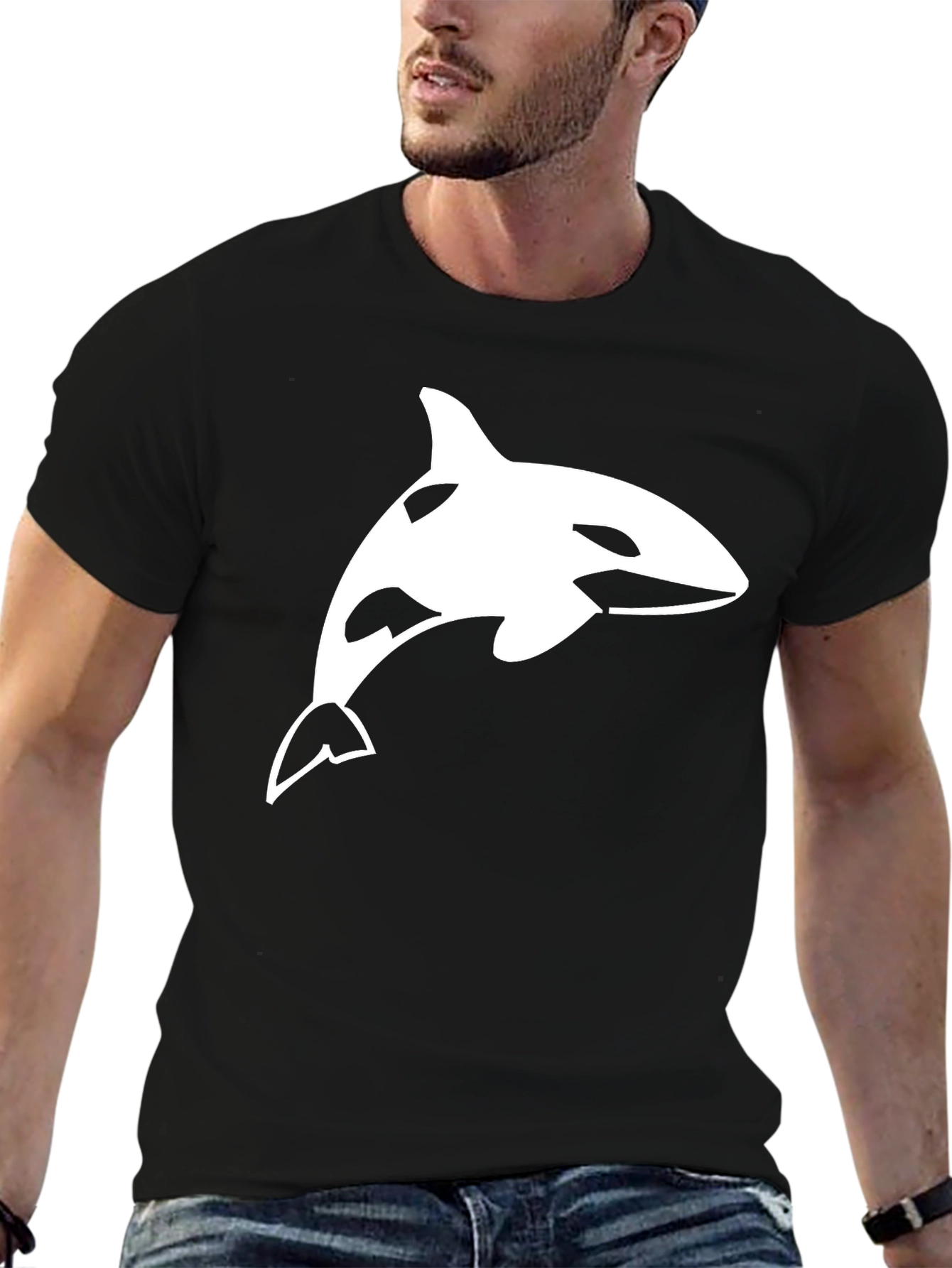 Orca Whale Graphic Tee - Black