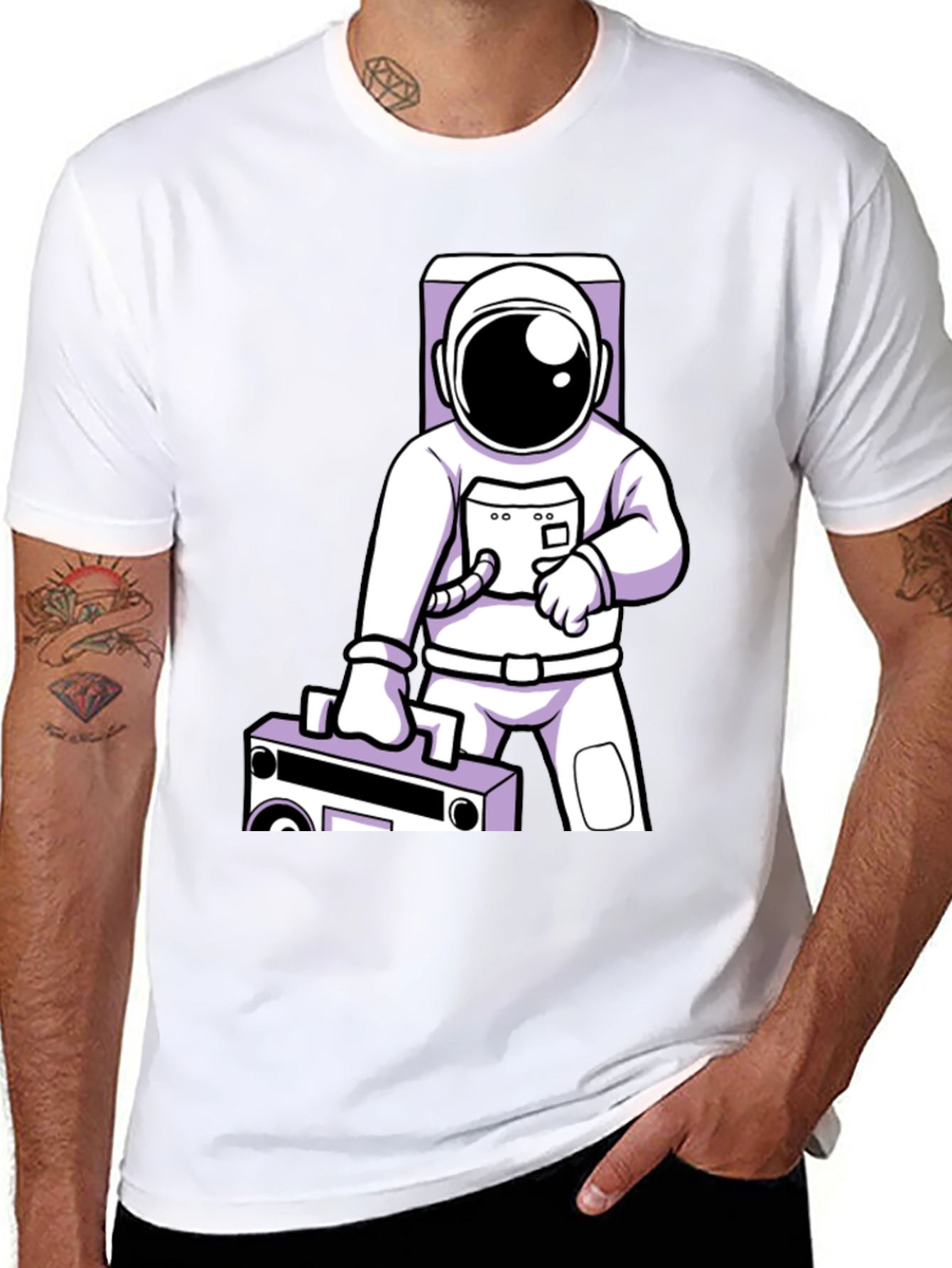Astronaut with Boombox Graphic Tee