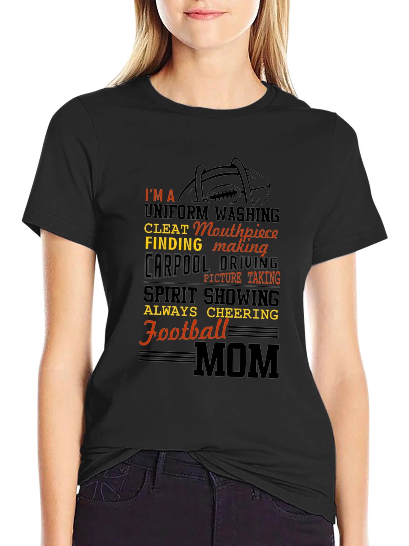 Football Mom T-Shirt: Uniform Washing Cleat Finding
