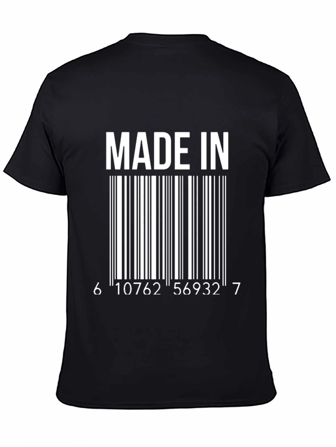 Made In Barcode Graphic Tee - Novelty T-Shirt