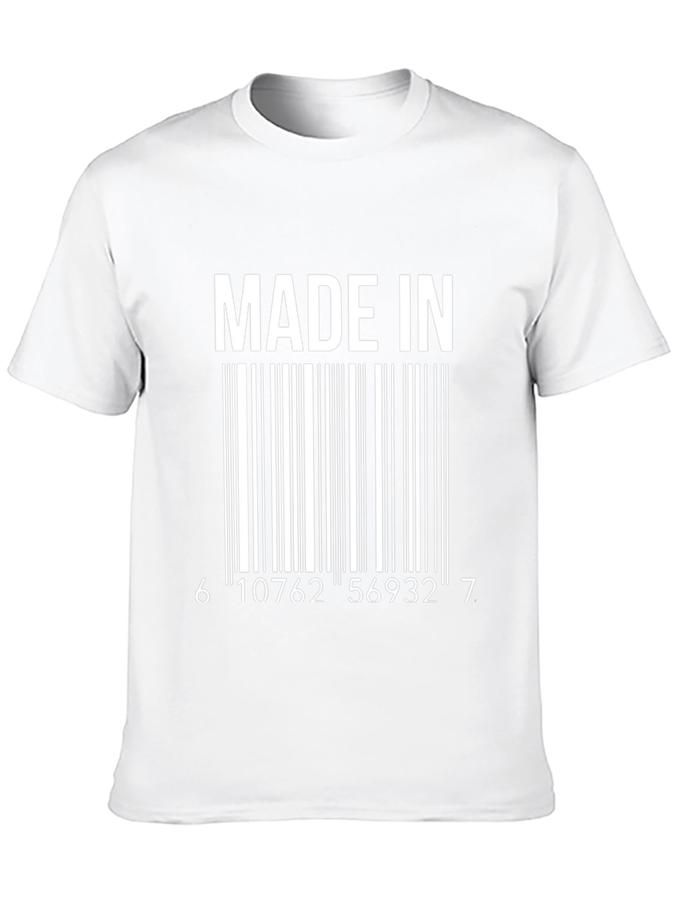 Made In Barcode Graphic Tee - Novelty T-Shirt