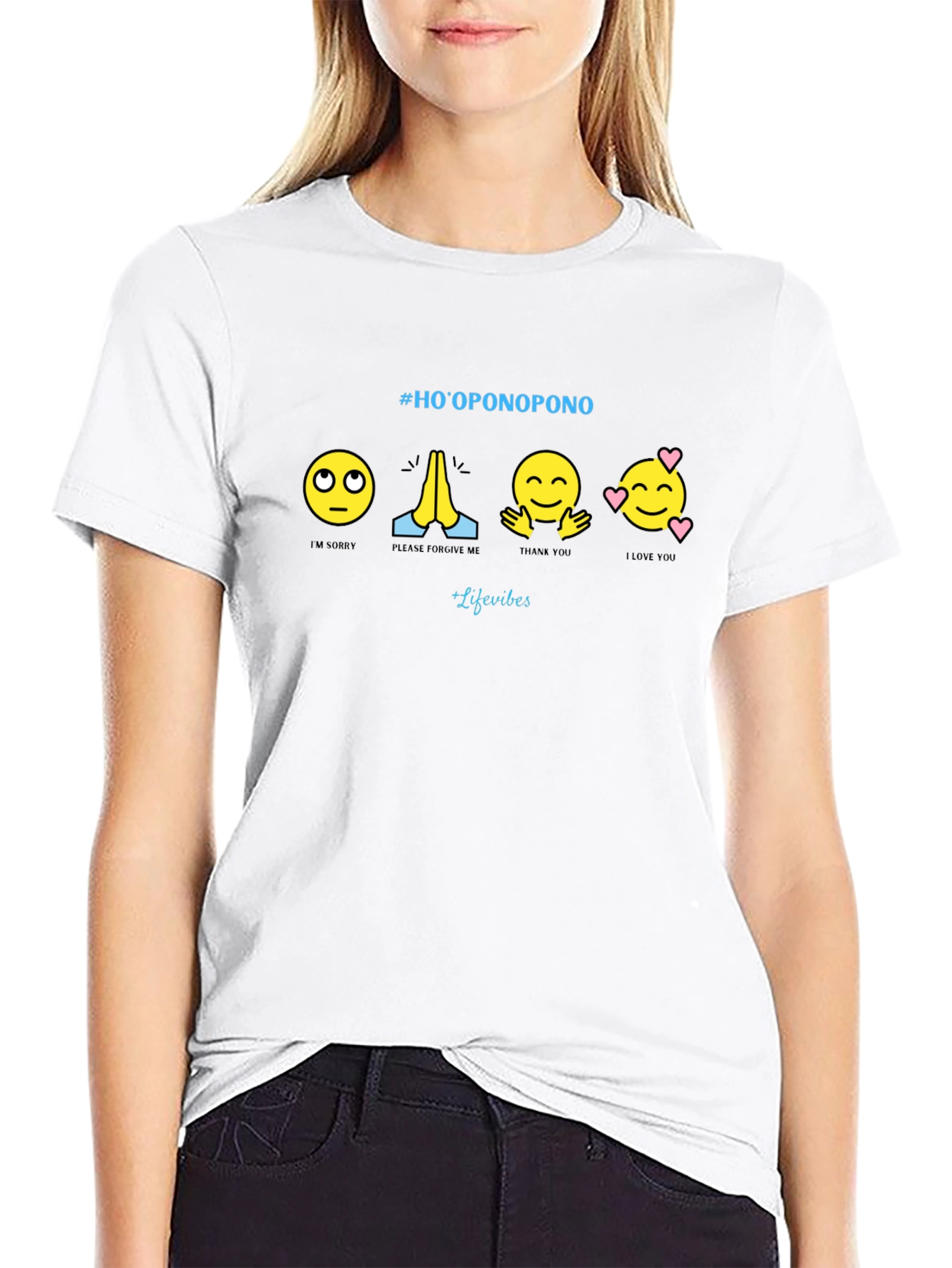 Hooponopono Emoji T-Shirt - Black Graphic Tee