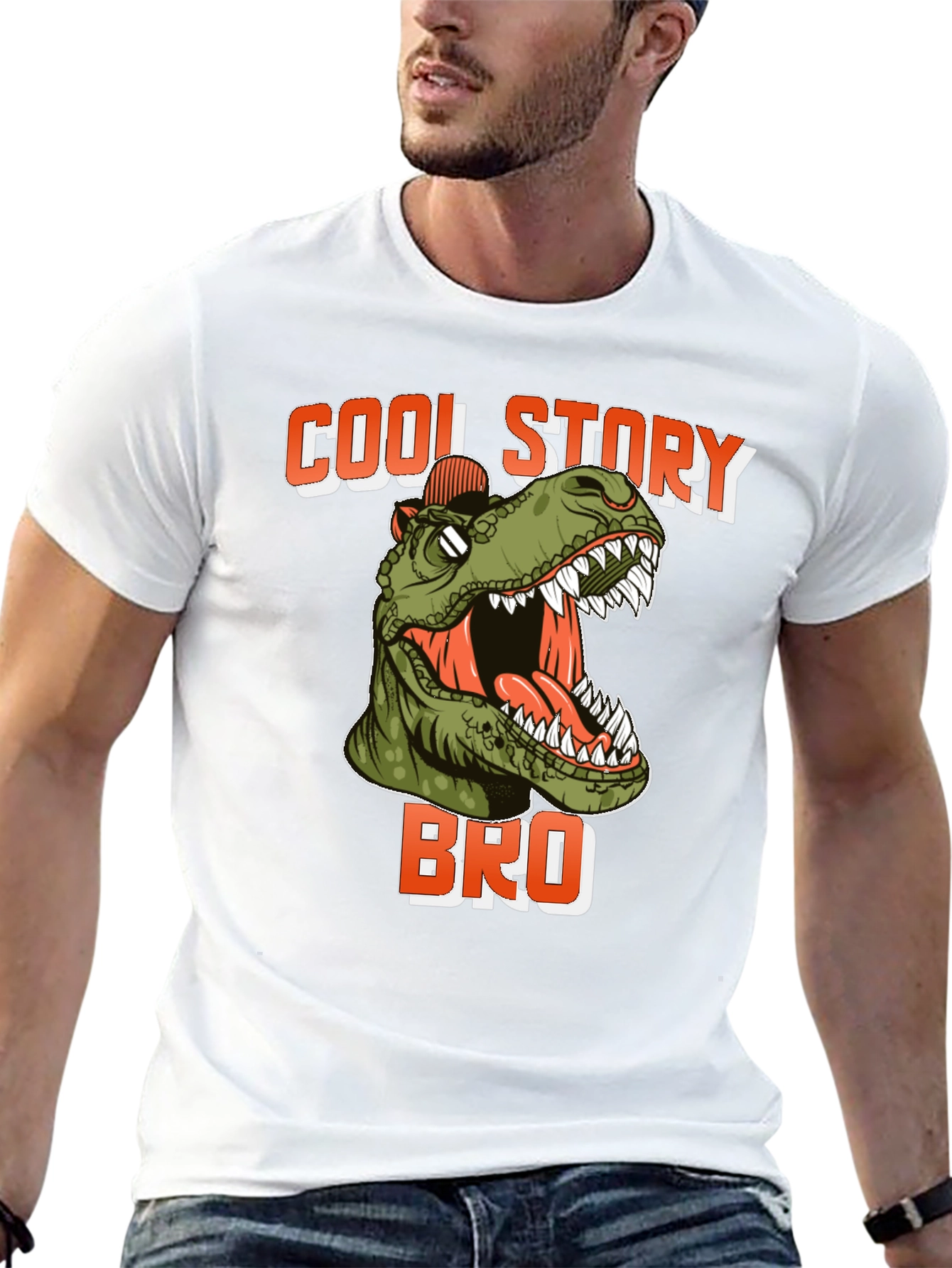 Cool Story Bro Dinosaur T-Shirt - Black