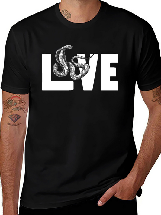 Snake LOVE Graphic Tee - Mens Black T-Shirt