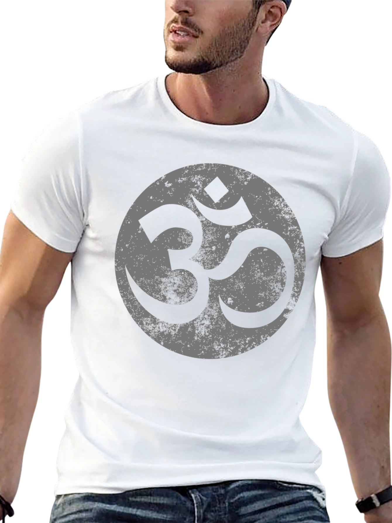 Om Symbol Graphic Tee - Casual Black T-Shirt