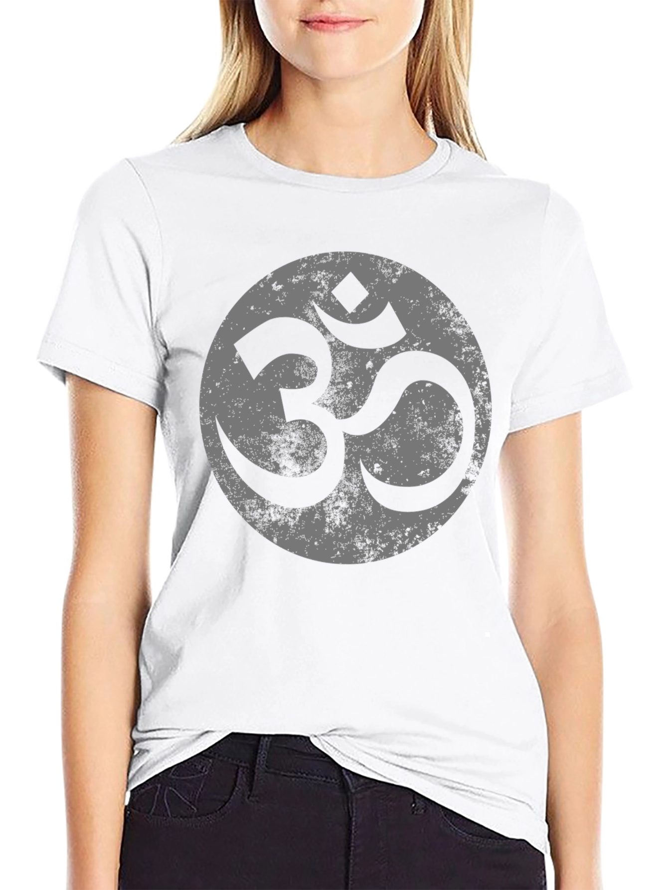 Om Symbol Graphic Tee - Casual Black T-Shirt