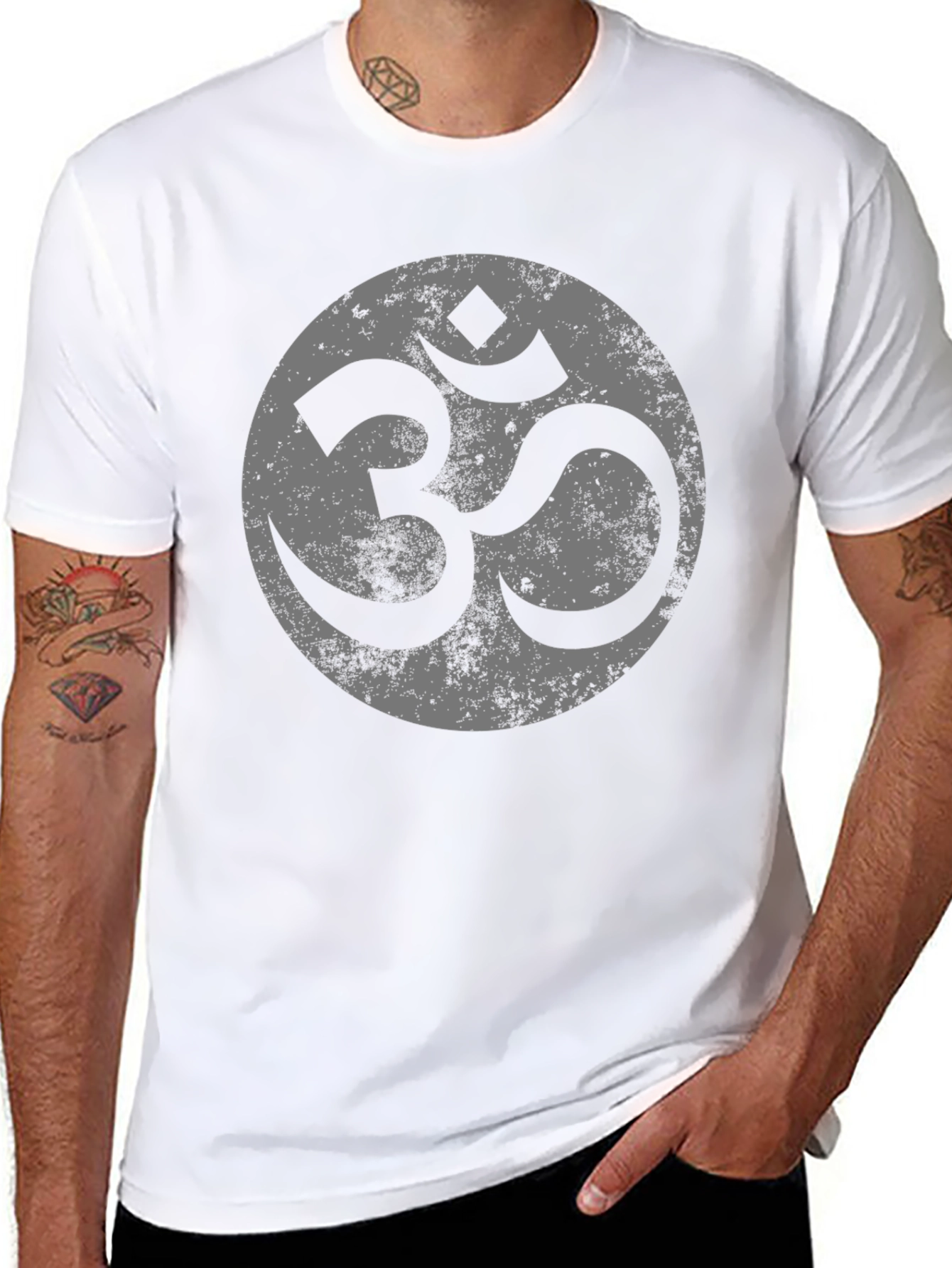 Om Symbol Graphic Tee - Casual Black T-Shirt