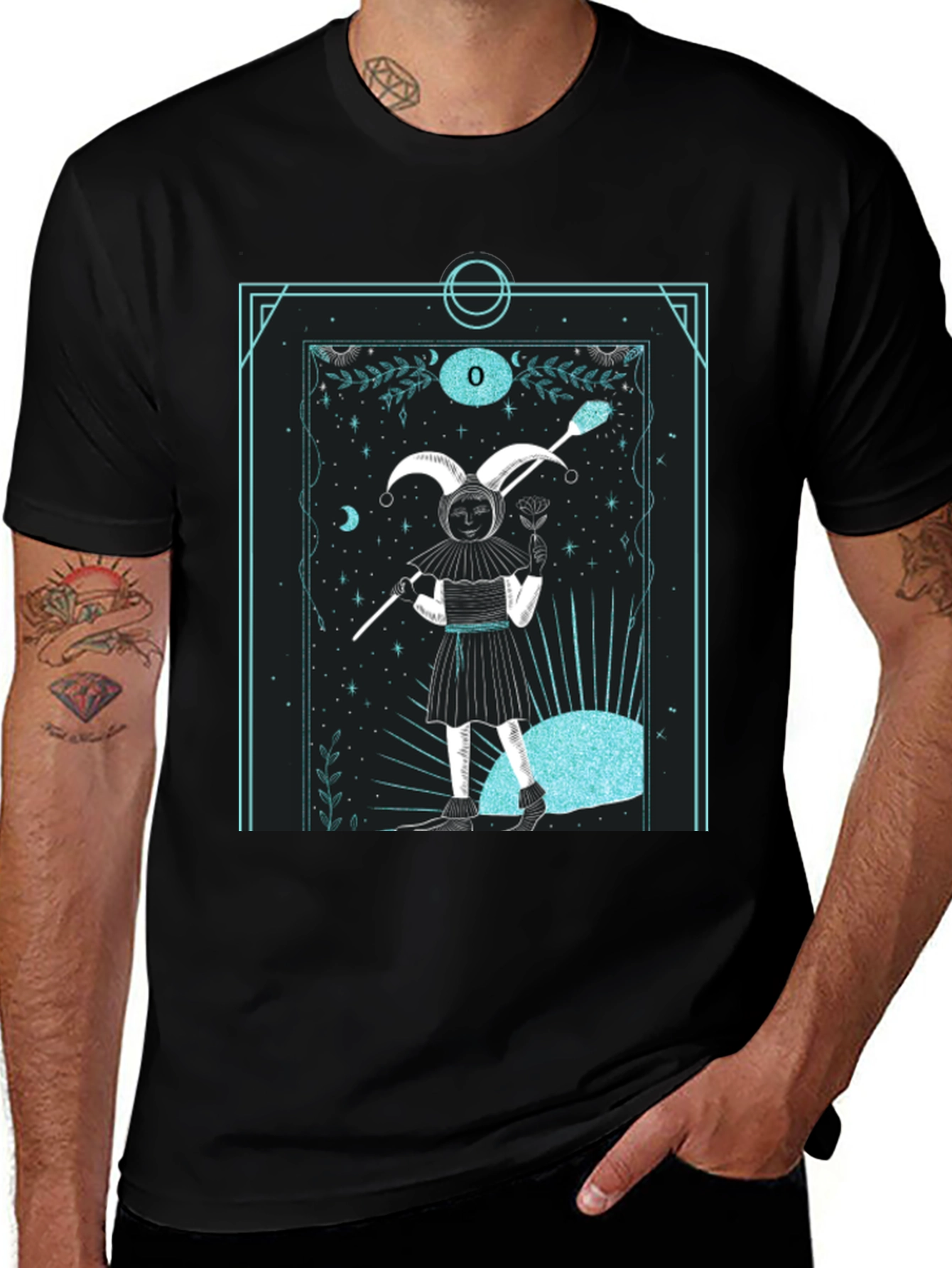 Jester Tarot Card Graphic Tee - Unique Design