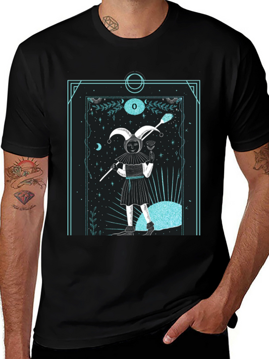 Jester Tarot Card Graphic Tee - Unique Design