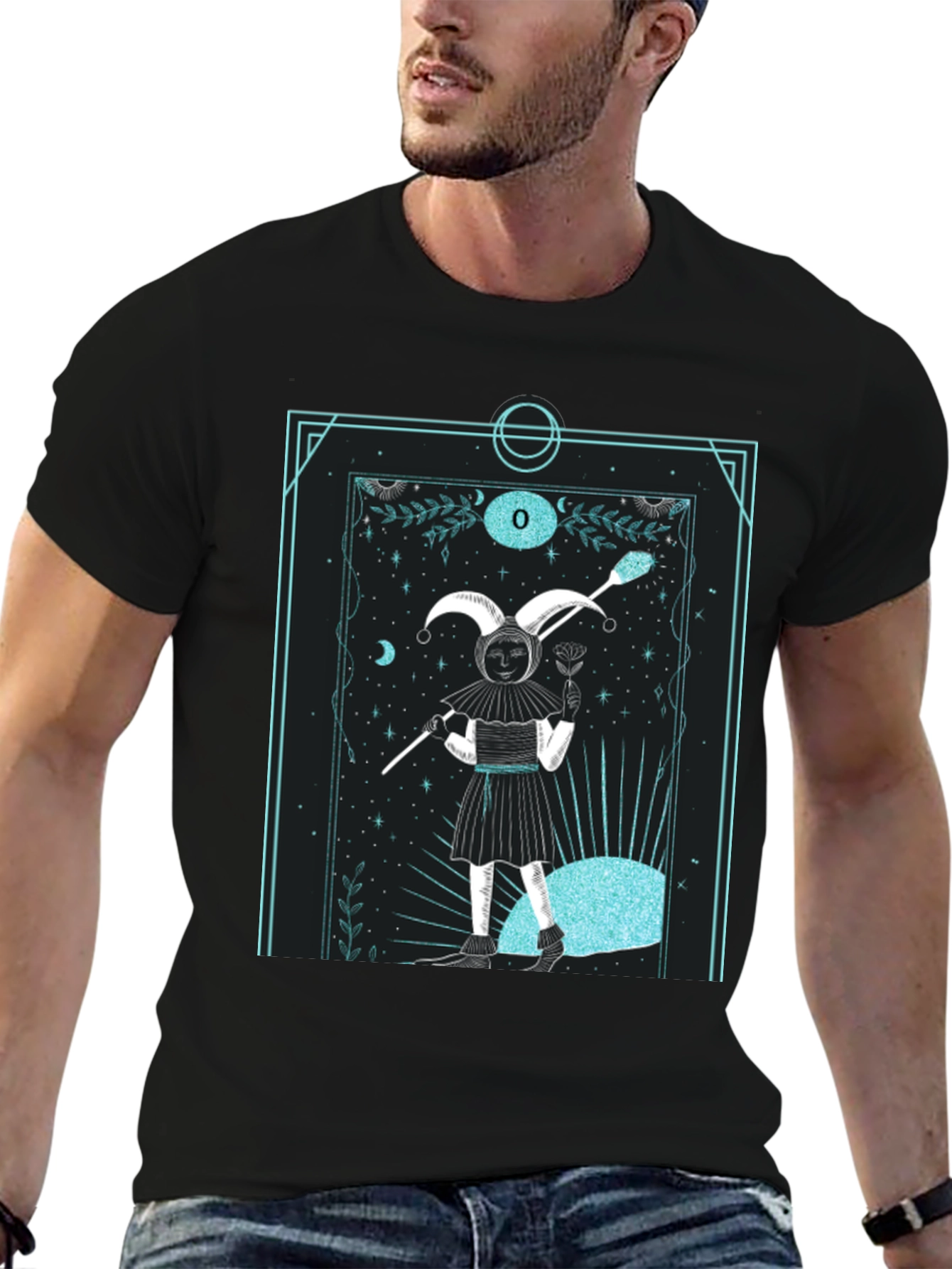 Jester Tarot Card Graphic Tee - Unique Design