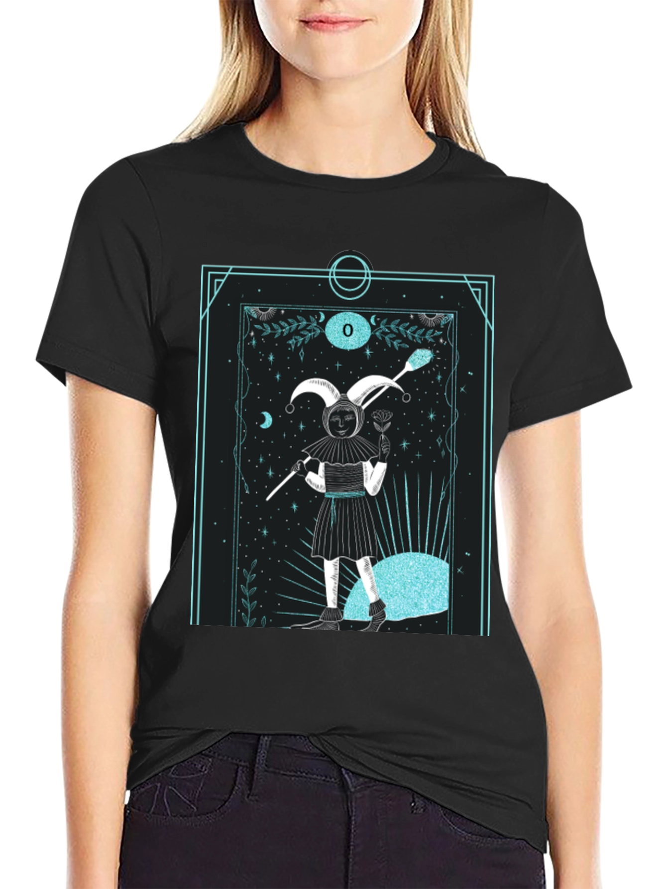 Jester Tarot Card Graphic Tee - Unique Design
