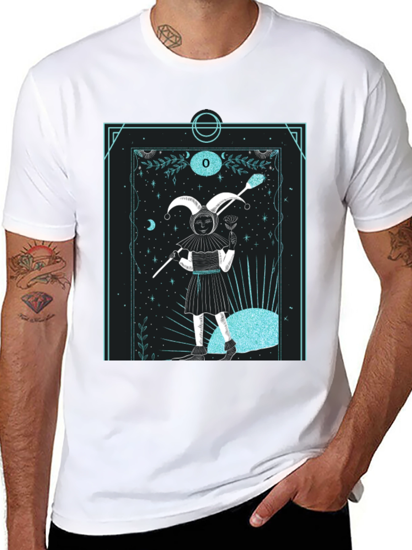 Jester Tarot Card Graphic Tee - Unique Design