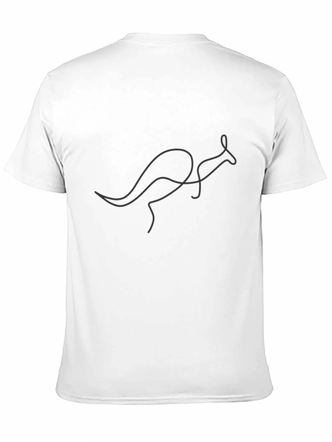 Minimalist Kangaroo Graphic Tee - Black
