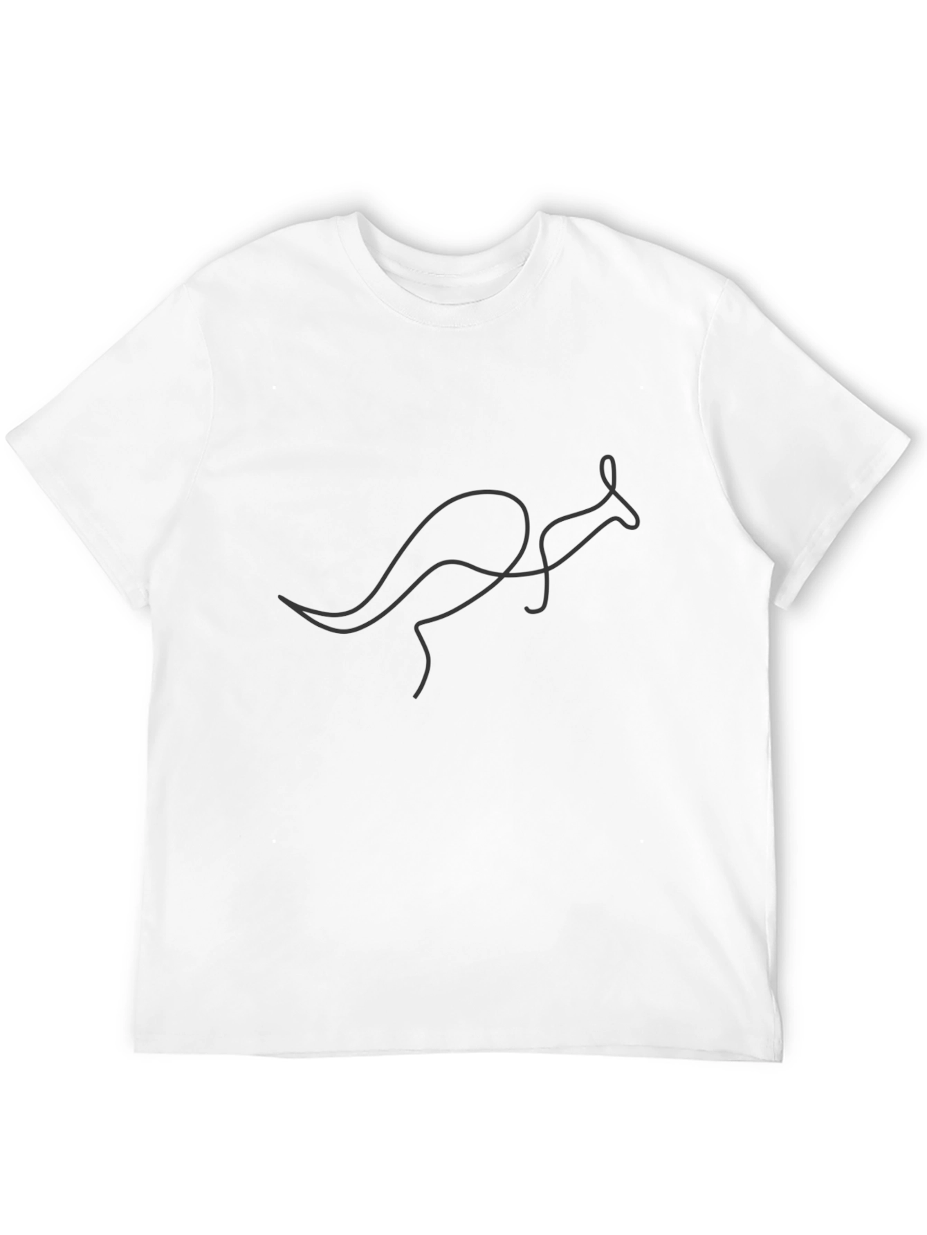 Minimalist Kangaroo Graphic Tee - Black