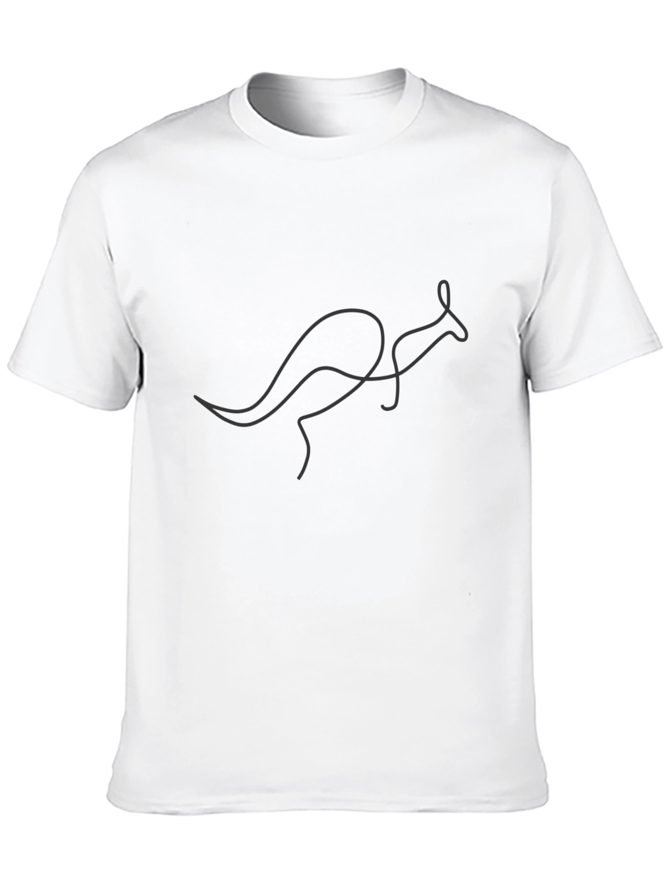 Minimalist Kangaroo Graphic Tee - Black