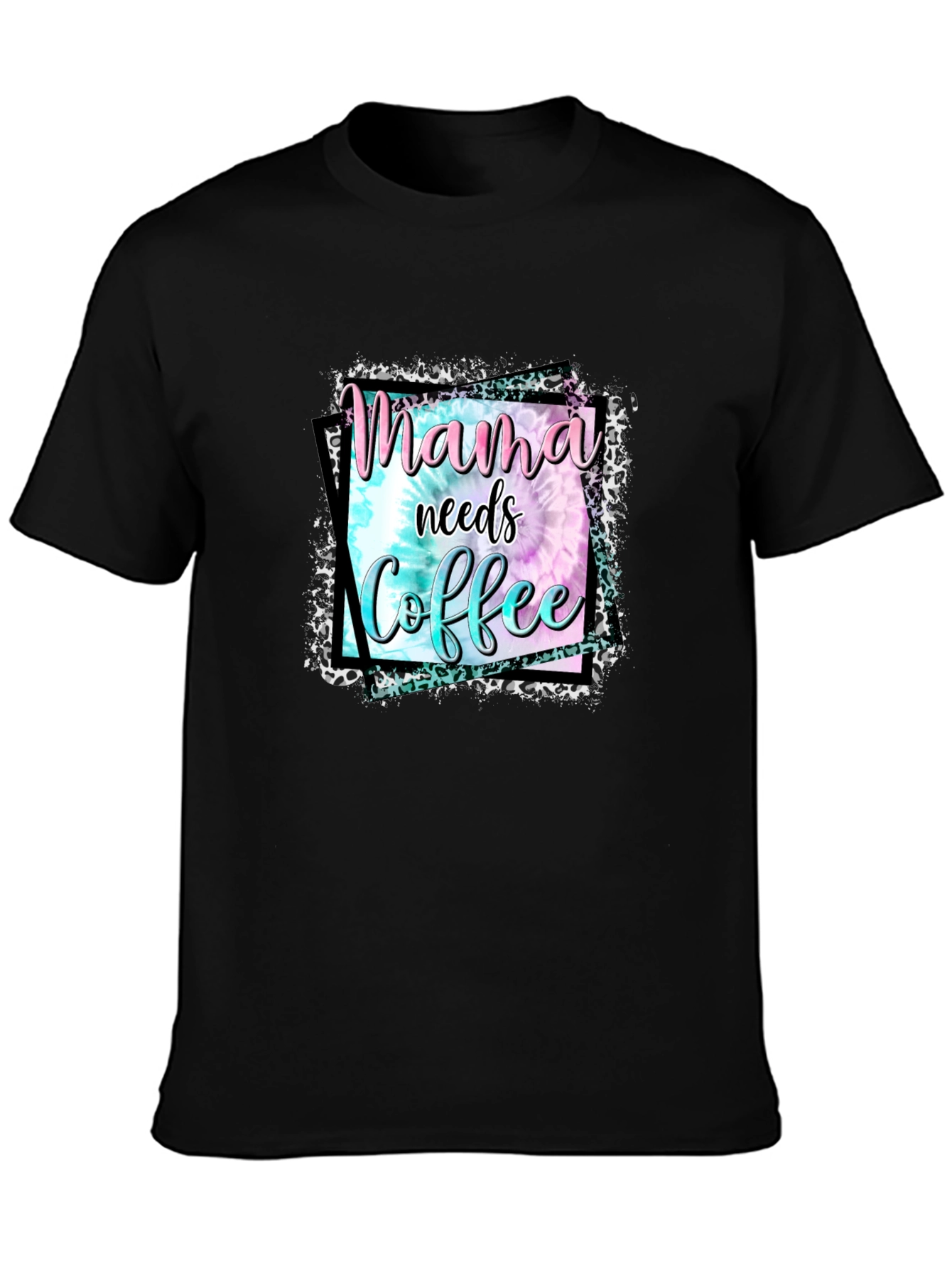 Mama Needs Coffee Graphic Tee - Black Cotton Blend