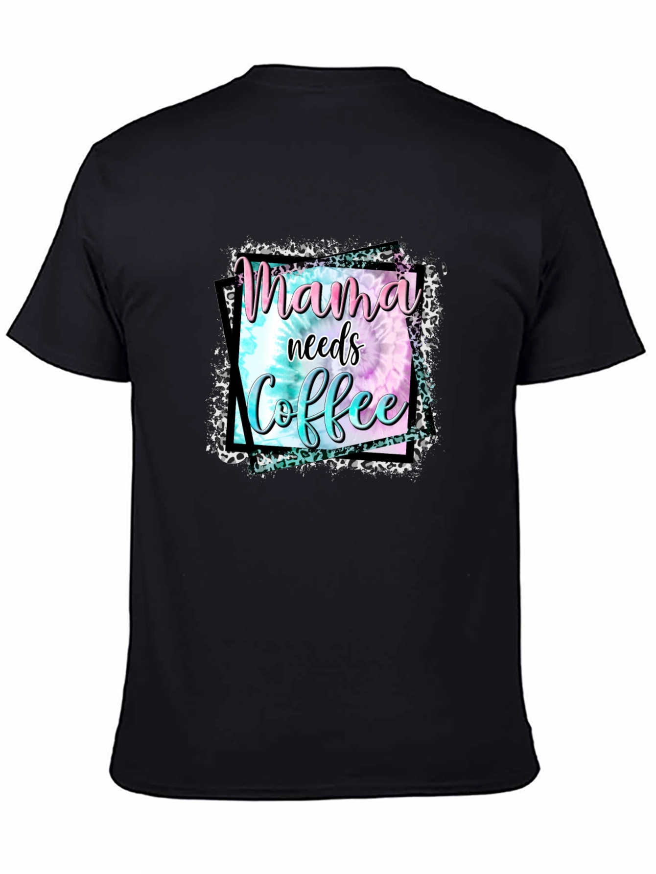 Mama Needs Coffee Graphic Tee - Black Cotton Blend