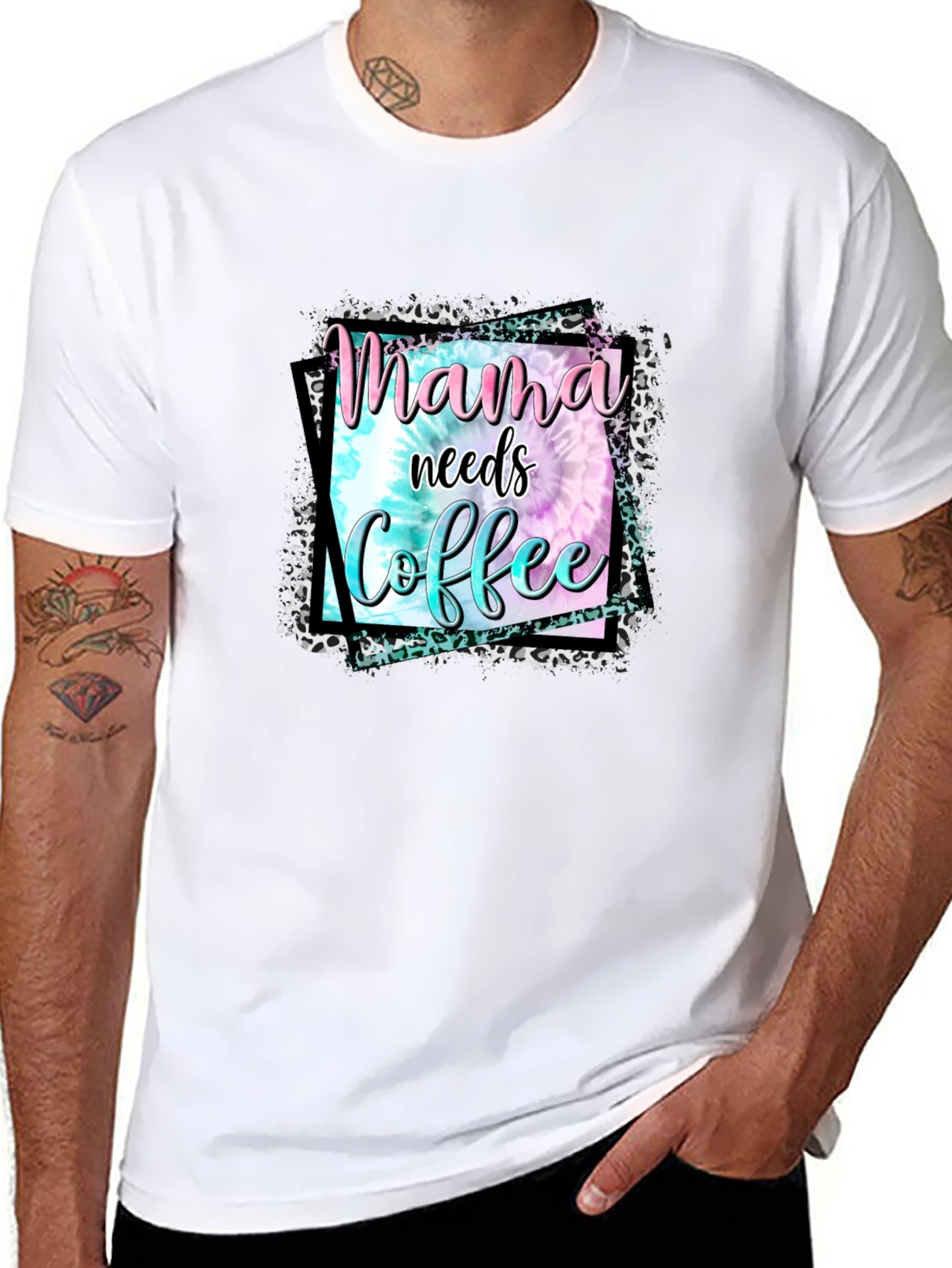 Mama Needs Coffee Graphic Tee - Black Cotton Blend