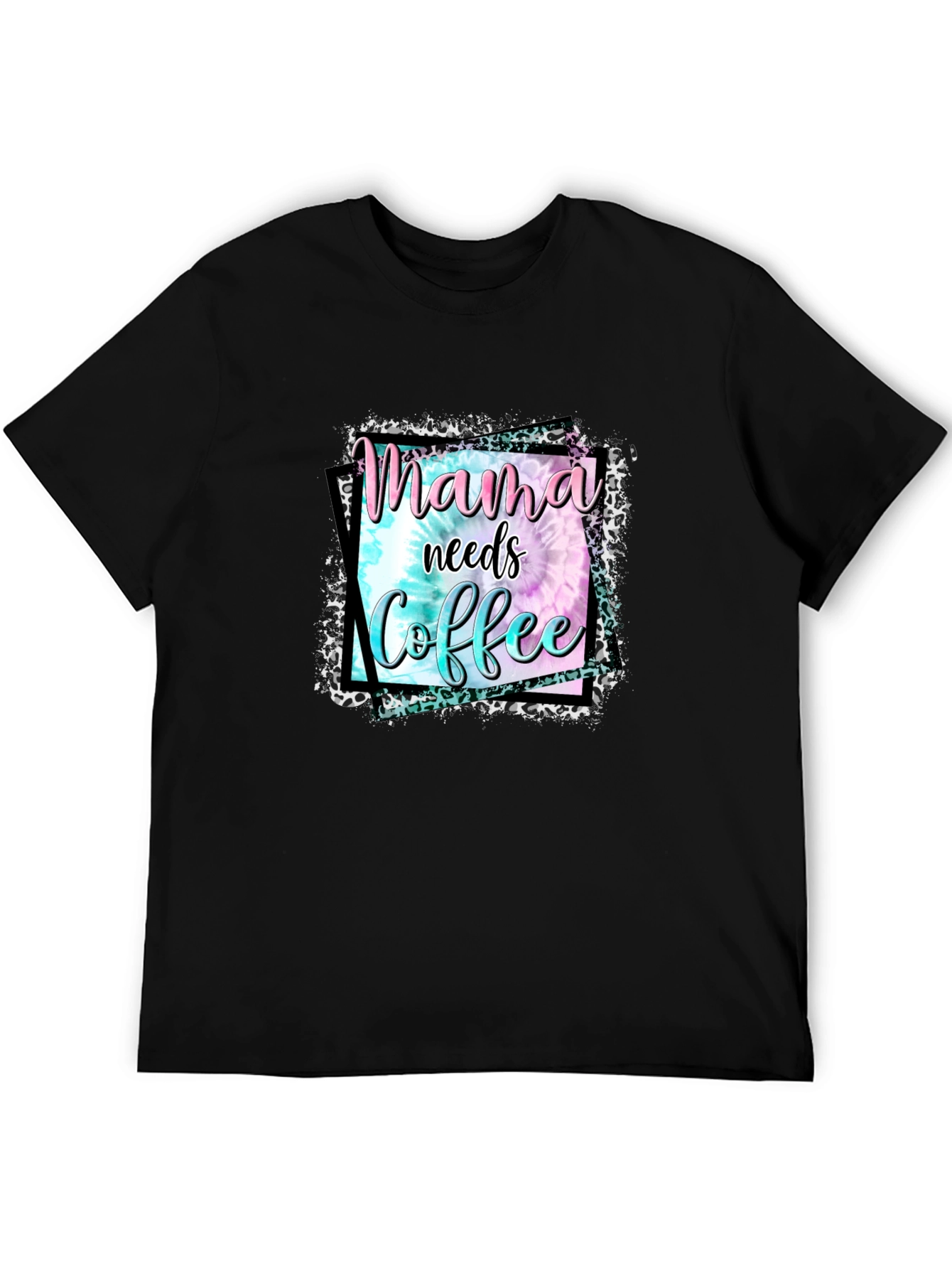 Mama Needs Coffee Graphic Tee - Black Cotton Blend