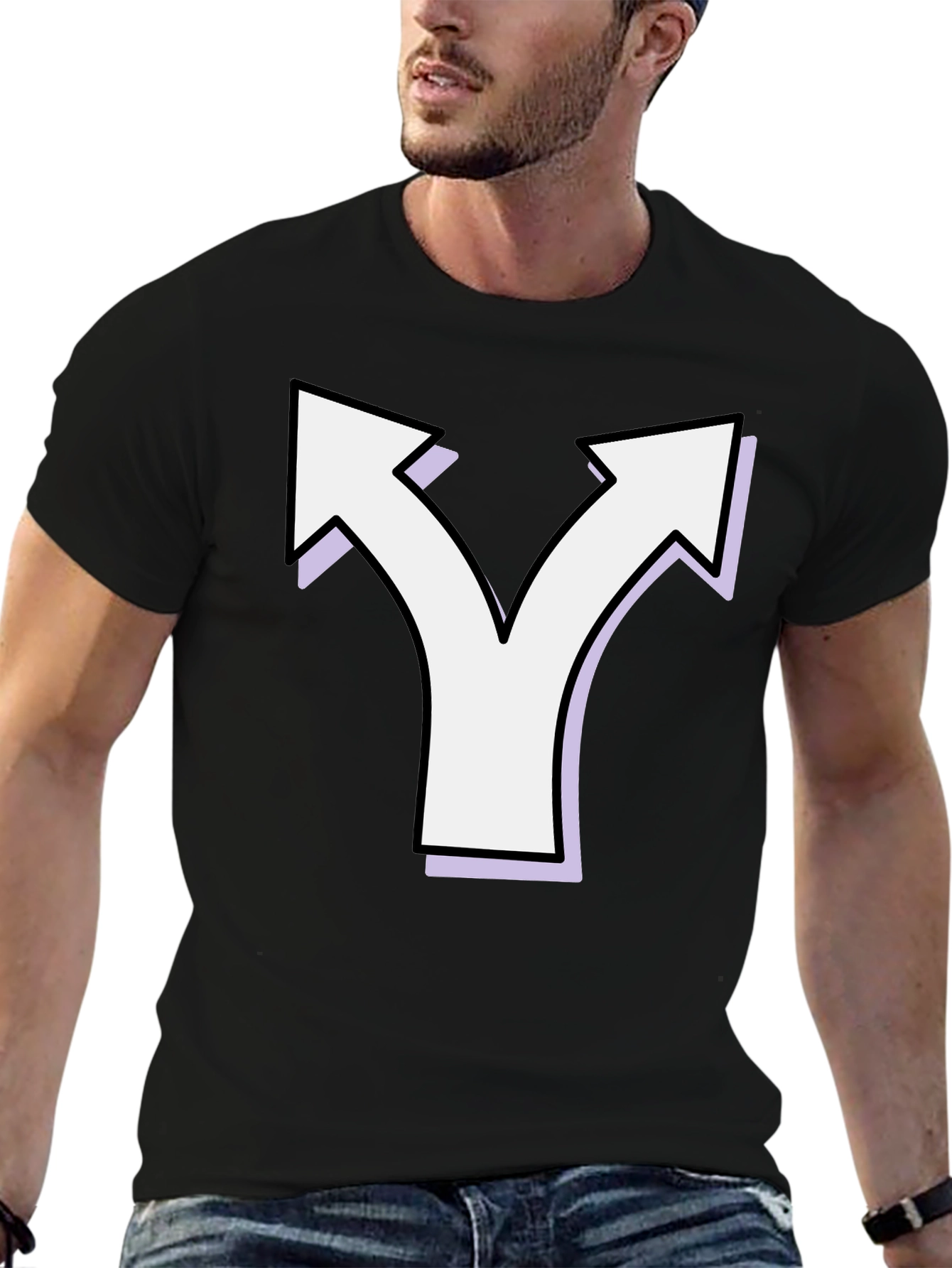 Directional Choice T-Shirt - Black Cotton Tee