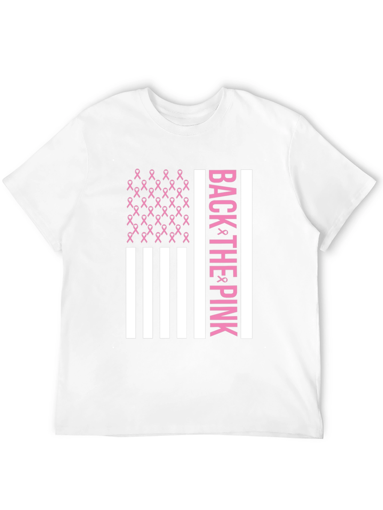 Back the Pink Breast Cancer Awareness Ribbon Flag T-Shirt