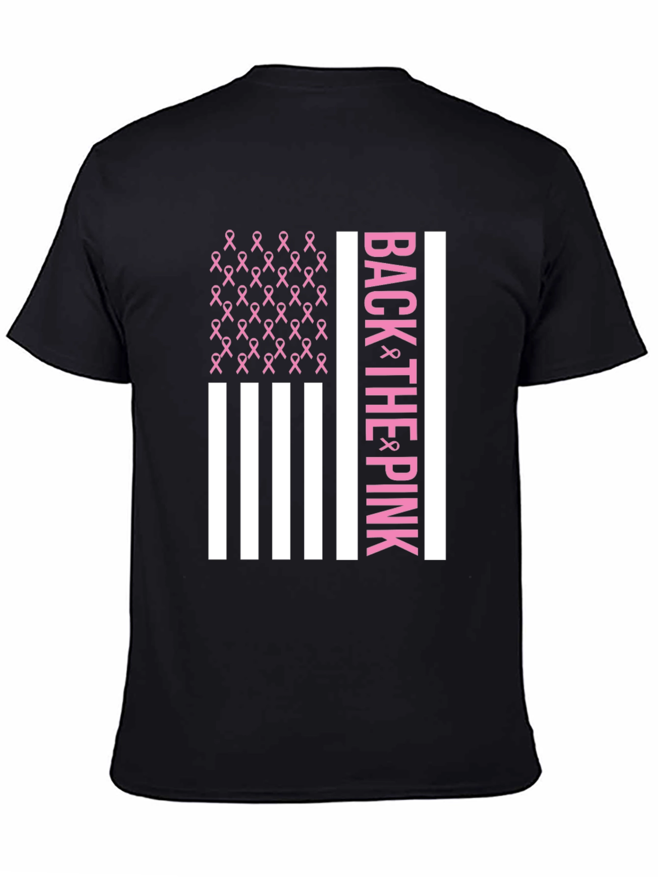 Back the Pink Breast Cancer Awareness Ribbon Flag T-Shirt