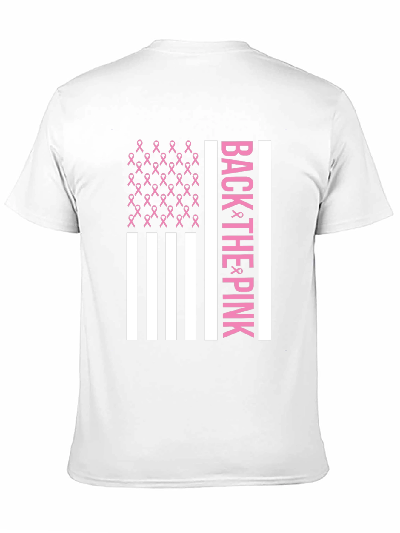 Back the Pink Breast Cancer Awareness Ribbon Flag T-Shirt