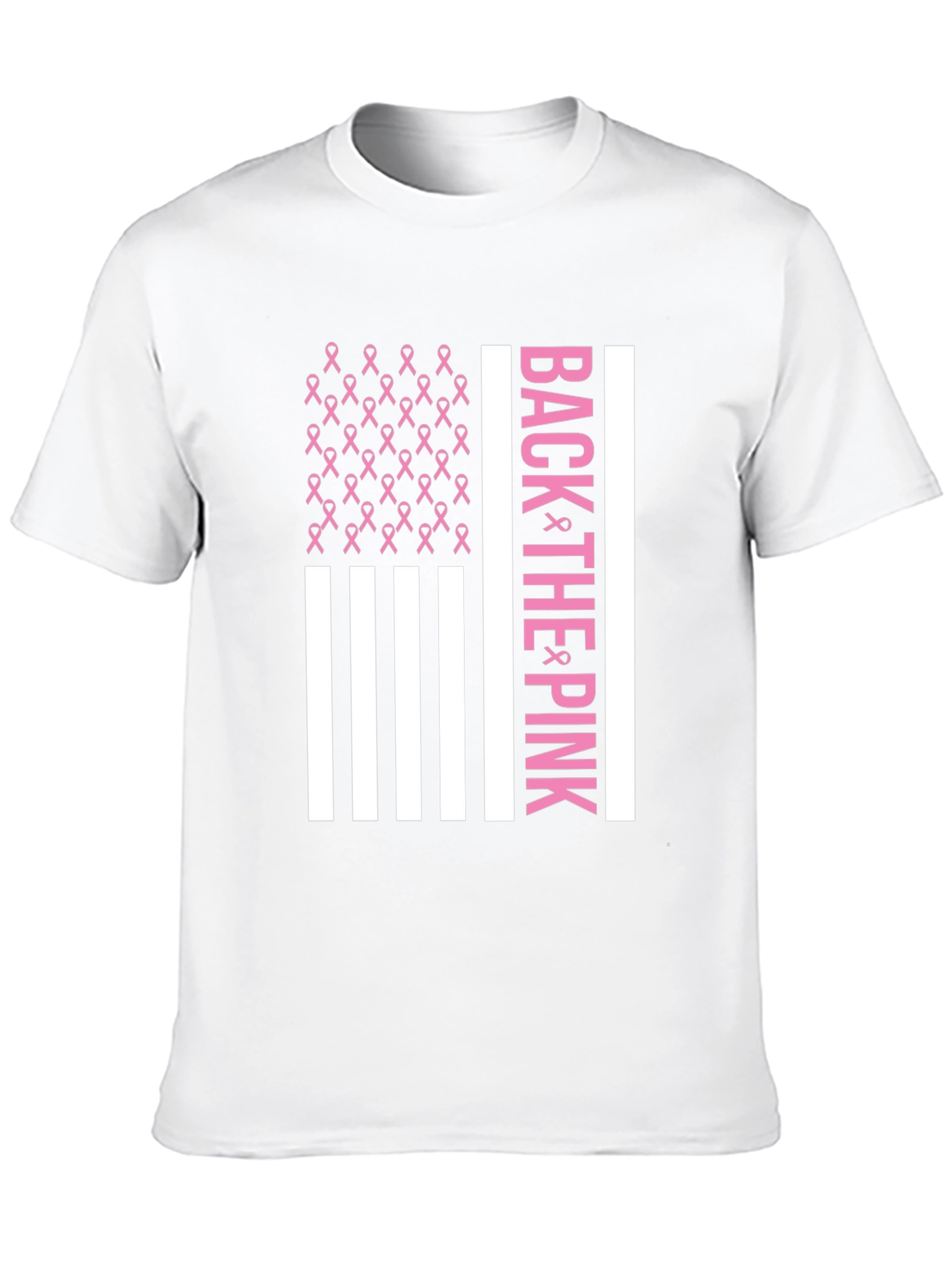 Back the Pink Breast Cancer Awareness Ribbon Flag T-Shirt
