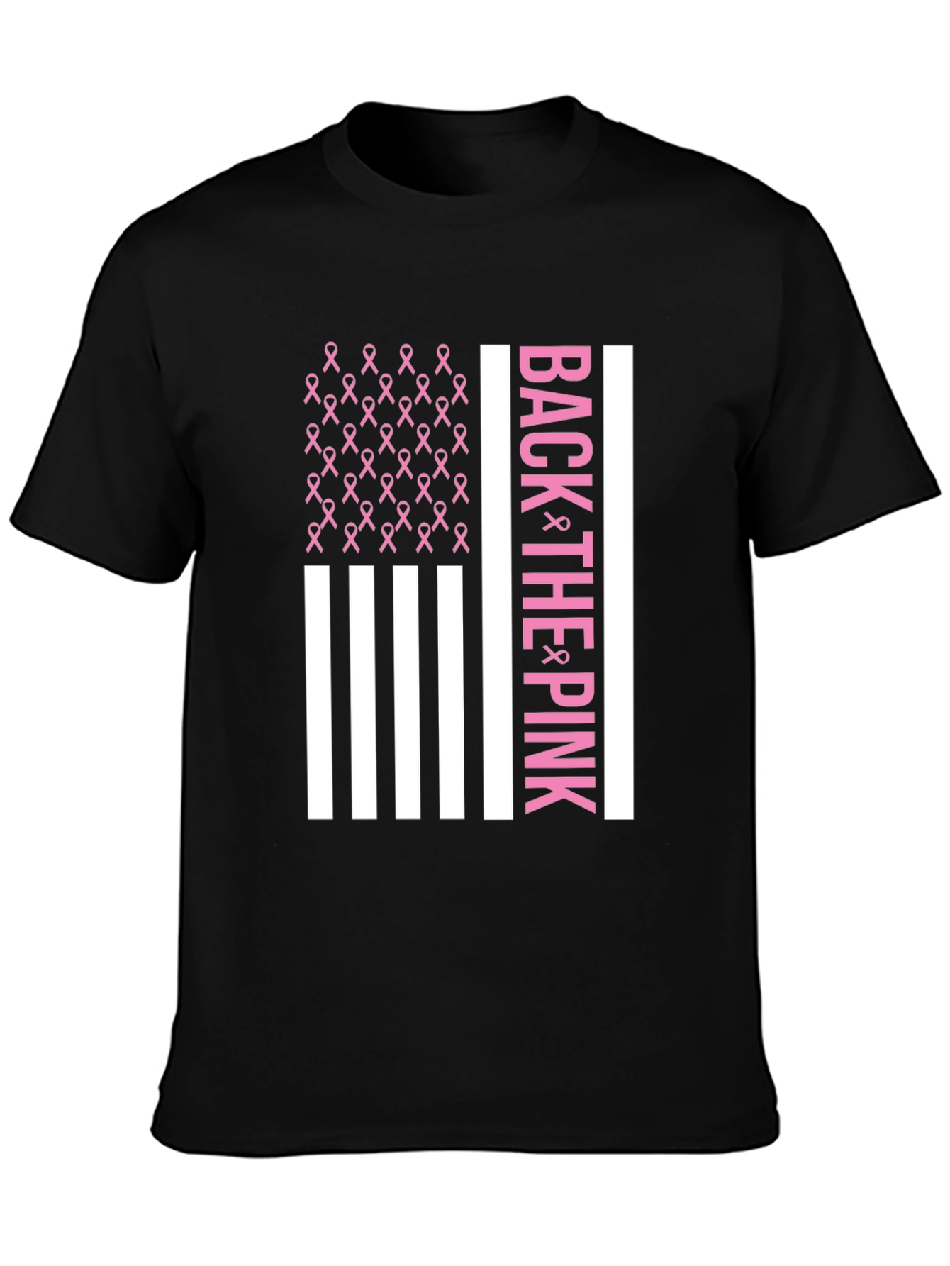 Back the Pink Breast Cancer Awareness Ribbon Flag T-Shirt