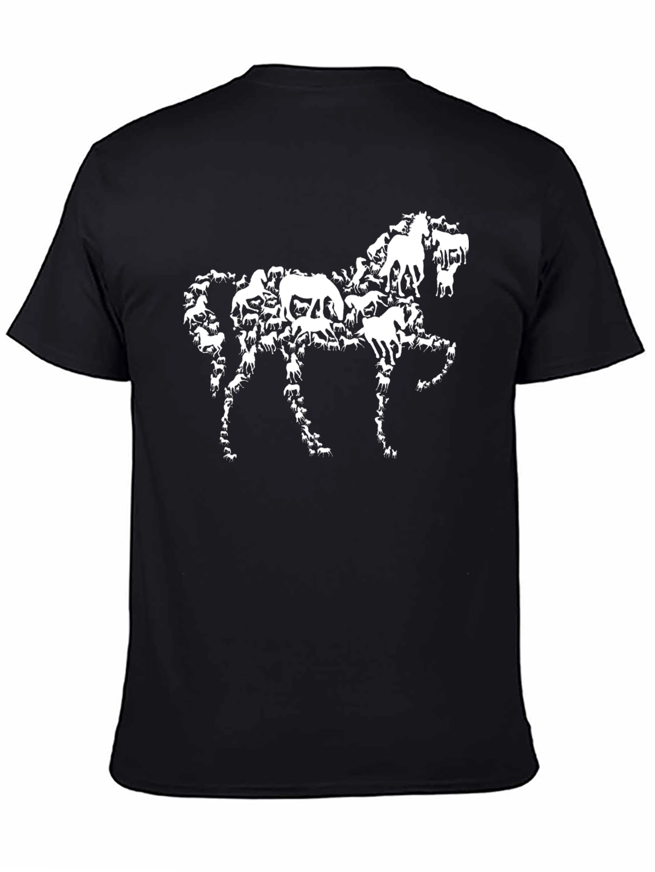 Horse Silhouette Graphic Tee - Black